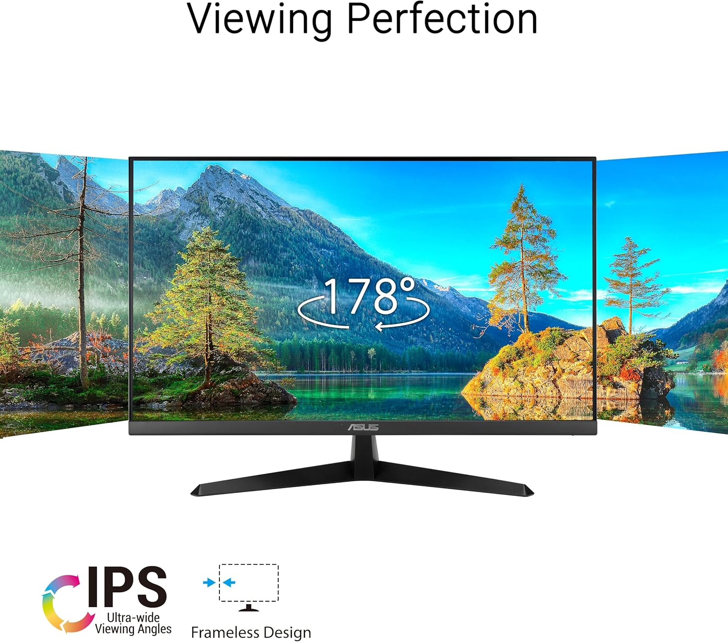 ASUS VY249HGR Eye Care Gaming Monitor &ndash; 24-Inch (23.8-Inch Viewable), IPS, Full HD, Frameless, 120Hz, Adaptive-Sync, 1Ms MPRT, HDMI, Low Blue Light, Flicker Free, Wall Mountable image number 2