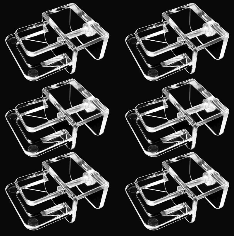 6 Pcs Aquarium Lid Clips Rimless Aquarium Fish Tank Top Cover Lid Hood Support Holder Glass Aquarium Acrylic Fish Tank Top Clip image number 1