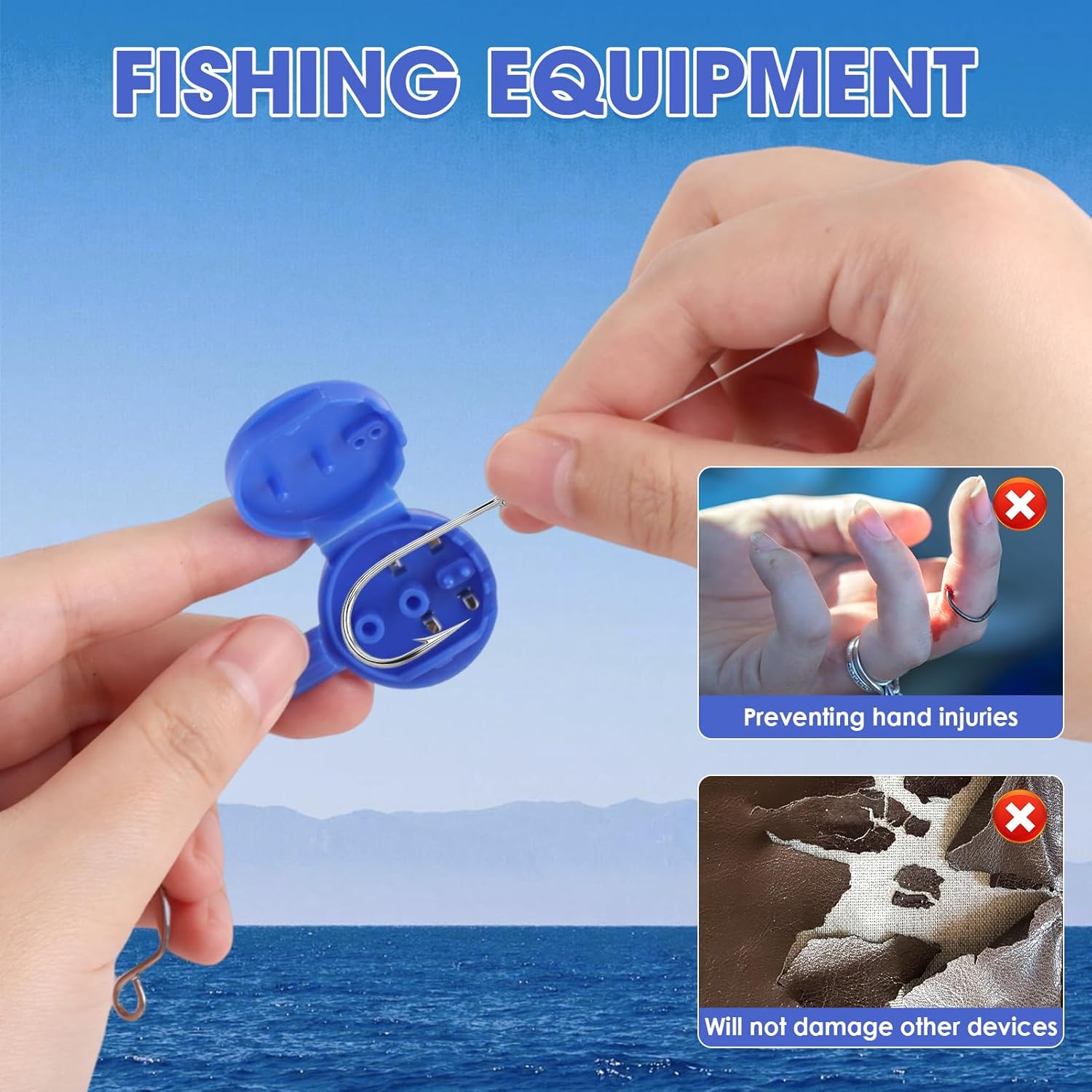 Ozessence 8 Pcs Fishing Knot Tying Tool, Strong and Rust-Proof Fishing Hook Tie Tool, Operation Brief Protect Fingers from Sharp Hooks for Beginner for Jig Heads, 3/0 Circle Hooks & 2/0 Extra Wide image number 4