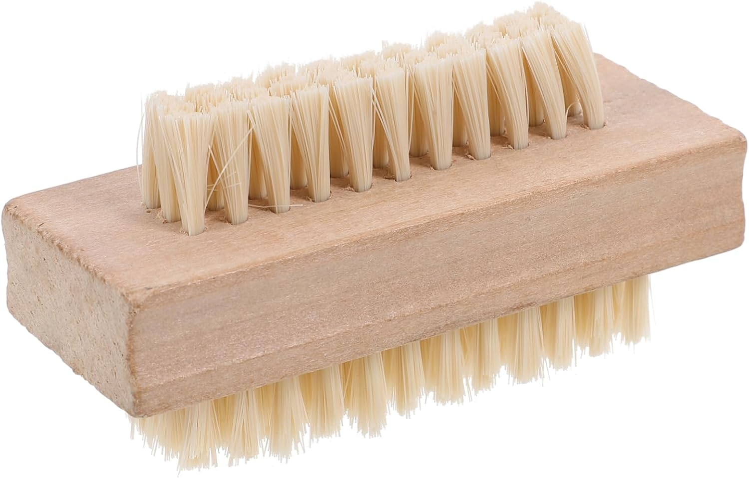 BATHVEVE Natural Wooden Double Sided Nail Brush 1 Piece Bristle Cleaning Tool for Men and Women for Fingernails and Toenails Comfortable to Hold Handle for Home or Travel image number 1
