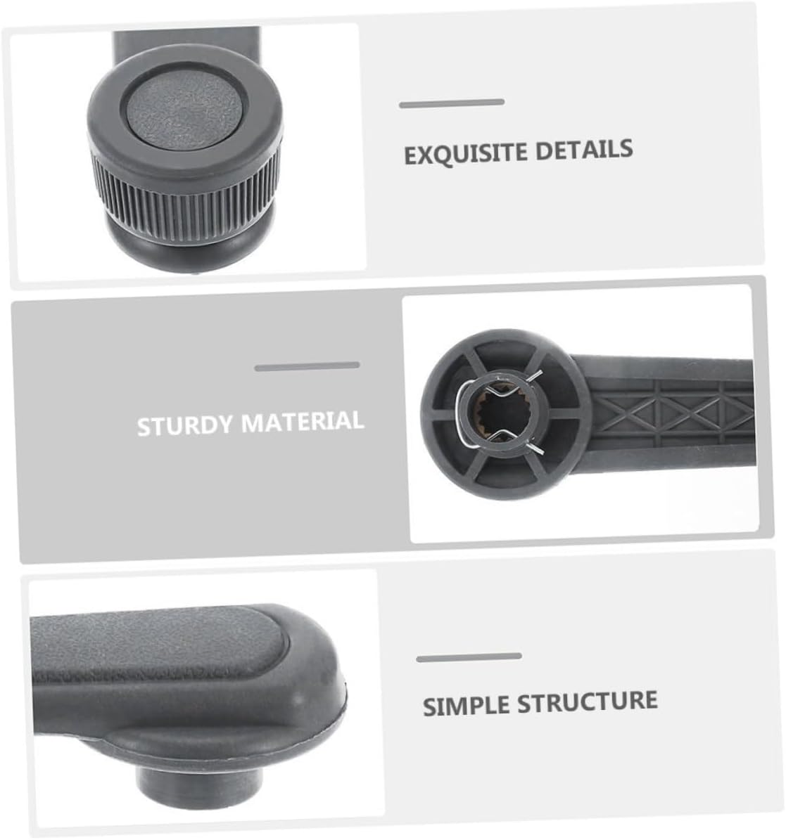 NULYLU 2Pcs Window Crank Lever Replacement for Vehicle Car Window Winder Abs Material Easy Installation and Operation Fit for Many Car Models Gray image number 4