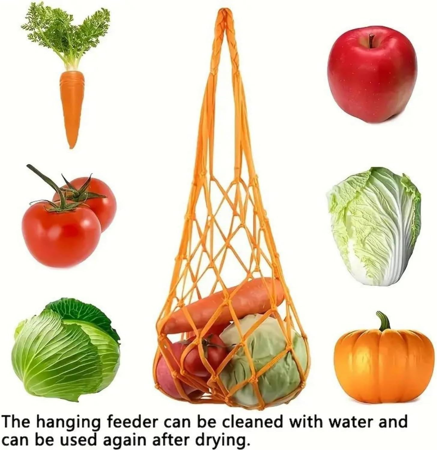 Lexziuo 1PCS Thickened Livestock Feeding Mesh Bag - Durable Poultry Feeder with Braided Rope for Hens, Ducks, Rabbits - Heavy Duty Hanging Feed Bag for Farm & Backyard Use image number 6