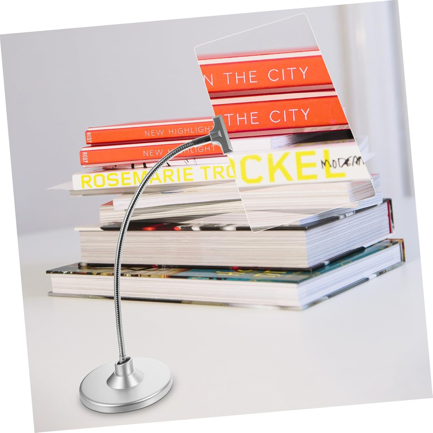 GANAZONO Magnifying Glass with Flexible Tube Stand Super-Large HD Lens for Reading Crafting Screen Magnifier for Computer Monitor Desktop Magnifier in Silver image number 6