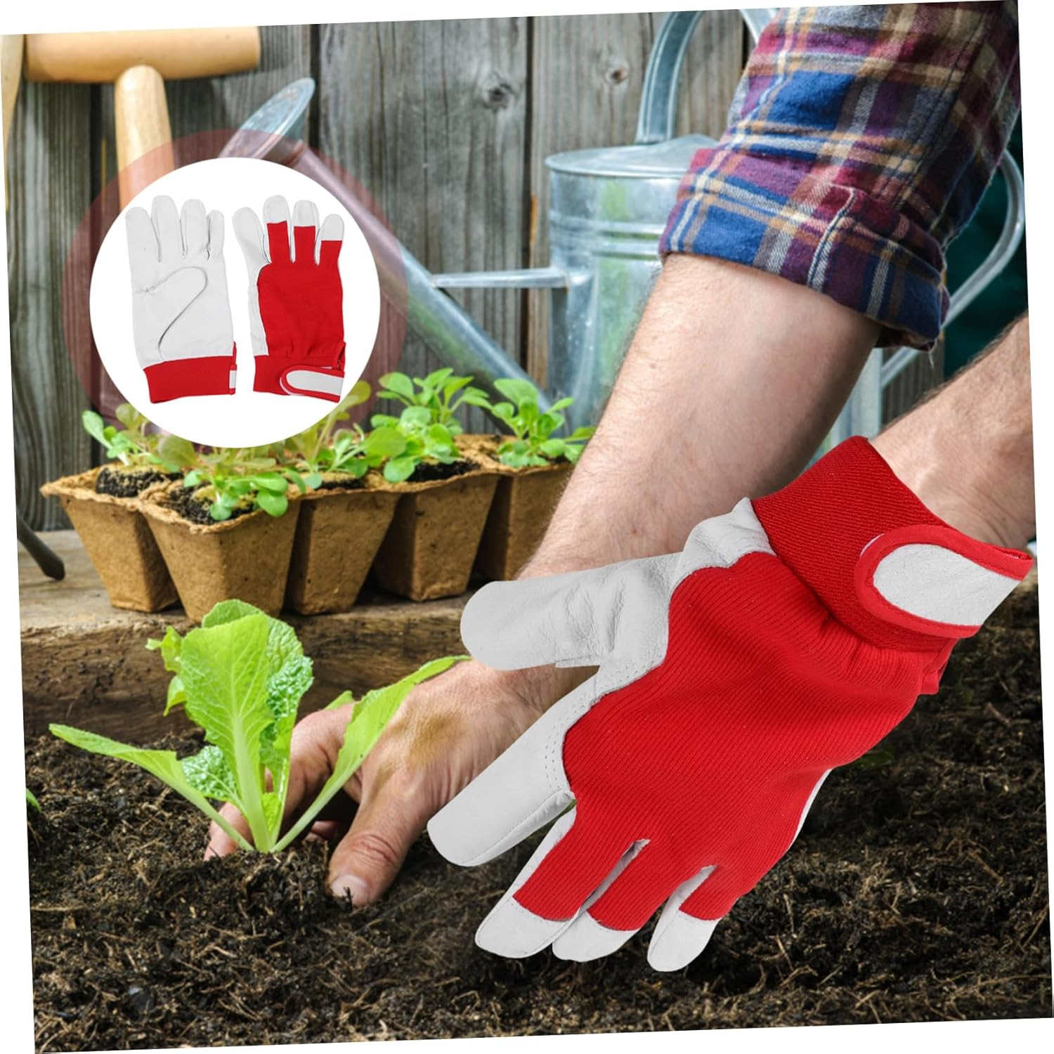 1 Pair Garden Pruning Gloves Gardening Tools Women'S Small Size Sticky Band Use image number 5