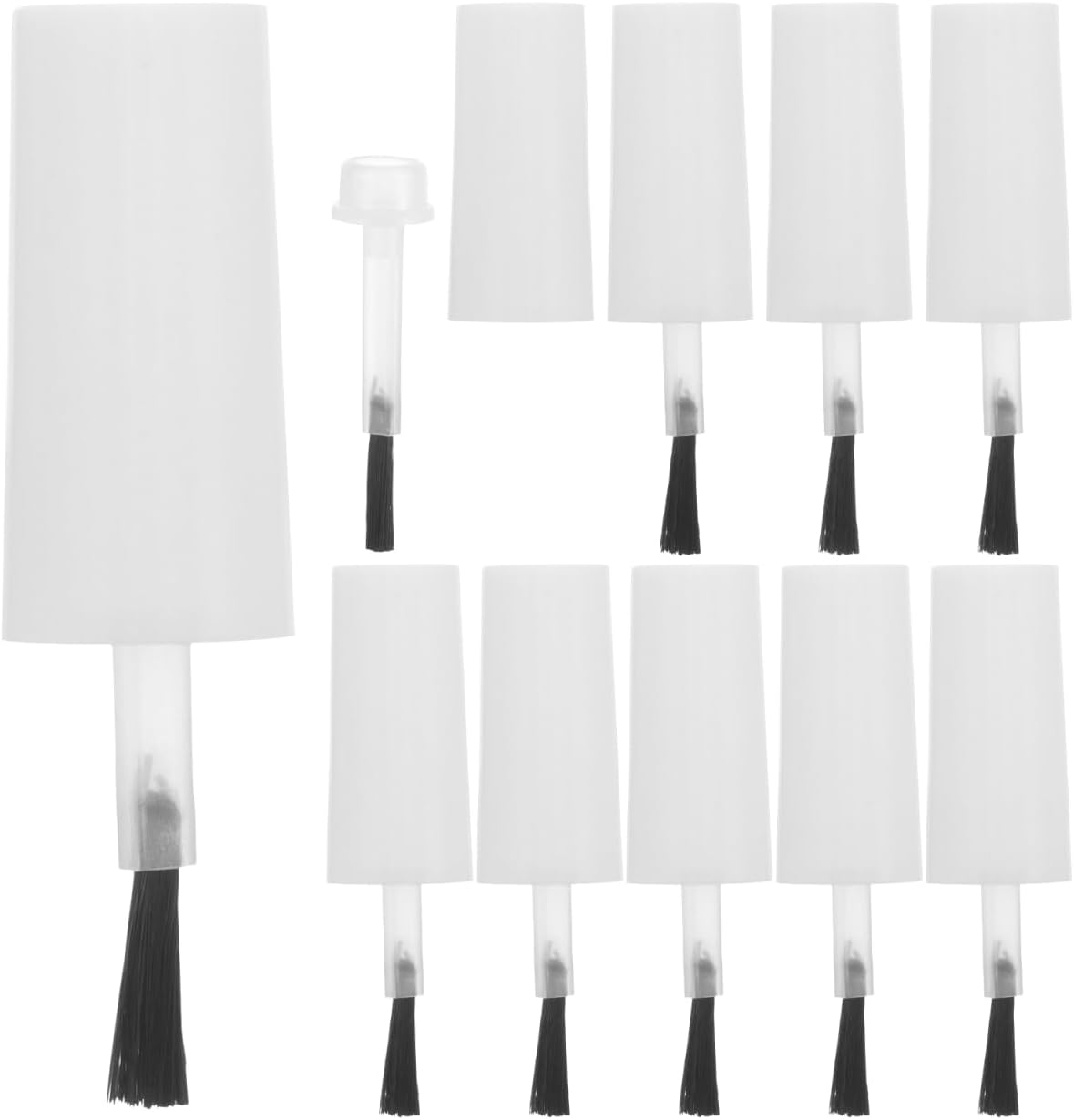 20Pcs Replacement Nail Polish Bottle Caps with Brush, Nail Salon Supplies, Gel Nail Polish Brushes, White Plastic, for Manicure and Pedicure, 10Ml Capacity