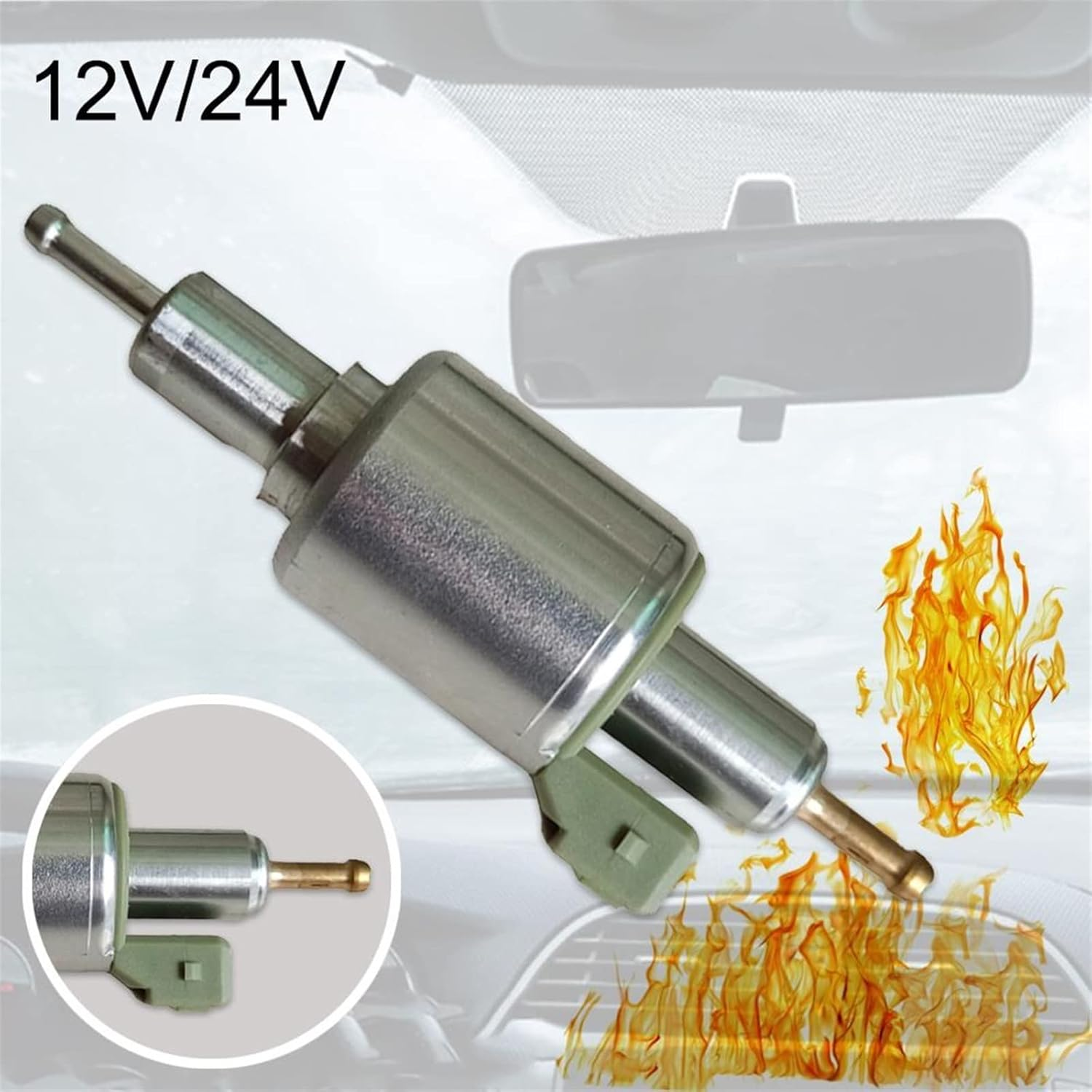 MGAVATPNPY 16/28ML Heating Pump 12/24V Diesel Heater Oil Pump Car Accessories 16Ml Parking Heater Fuel Pumps for 2KW-8KW 5KW Car Heater Automotive Heater Components(16Ml24V) - 16Ml12V image number 3