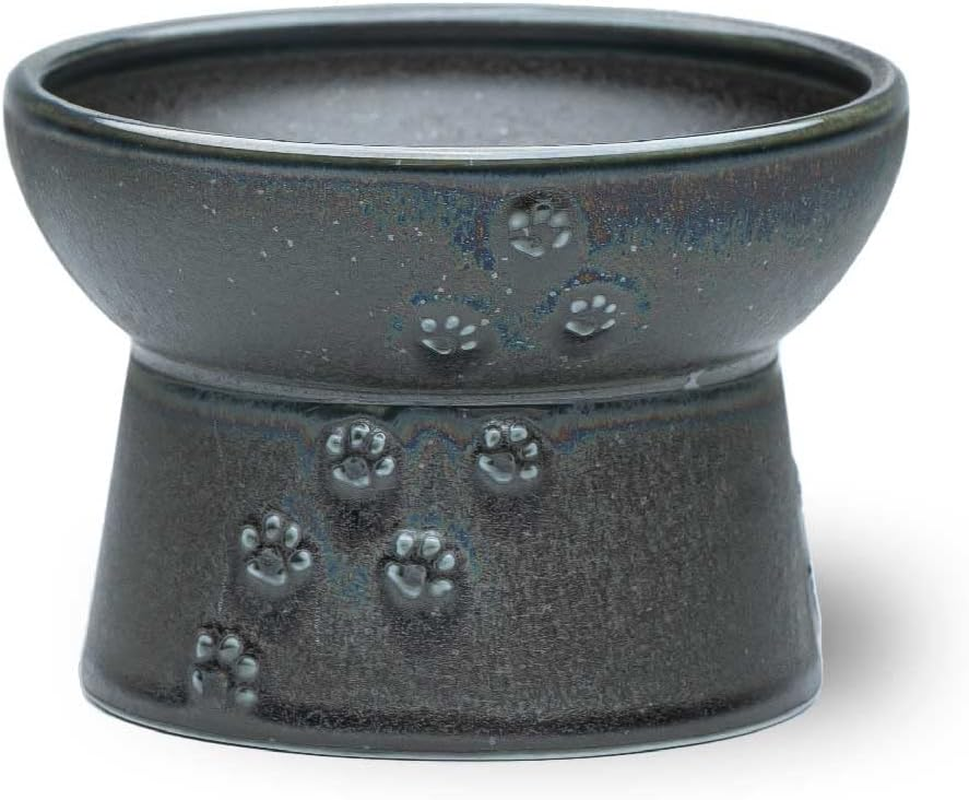 Neko-Ichi Food Bowl with Legs for Cats, Mino Ware, Made in Japan (Blue, Food)
