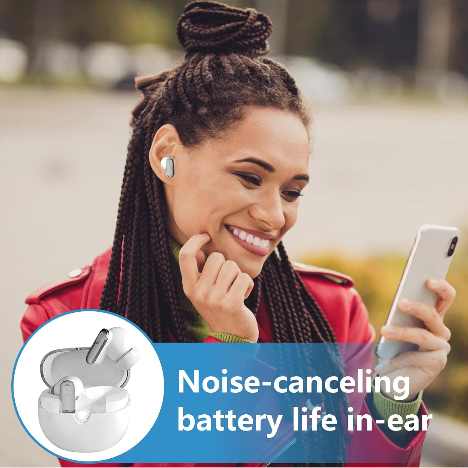 Noise Cancelling Earbuds - Active Noise Cancellation Ear Buds | High-Fidelity Sound Fast Charging Headset, Earphones for Smartphones, Sports Outdoor Travel