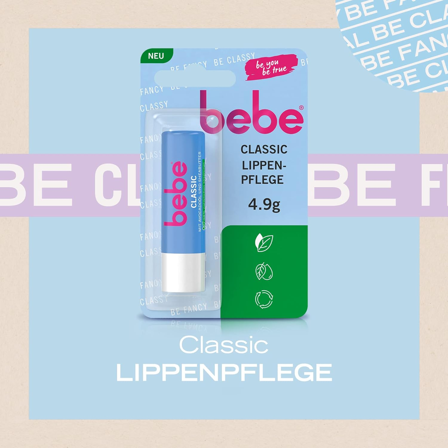 Bebe Classic Lip Balm (4.9 G), Lip Balm with Avocado Oil & Shea Butter, Gently Nourishes Lips with Ingredients of Natural Origin and No Mineral Oils image number 3