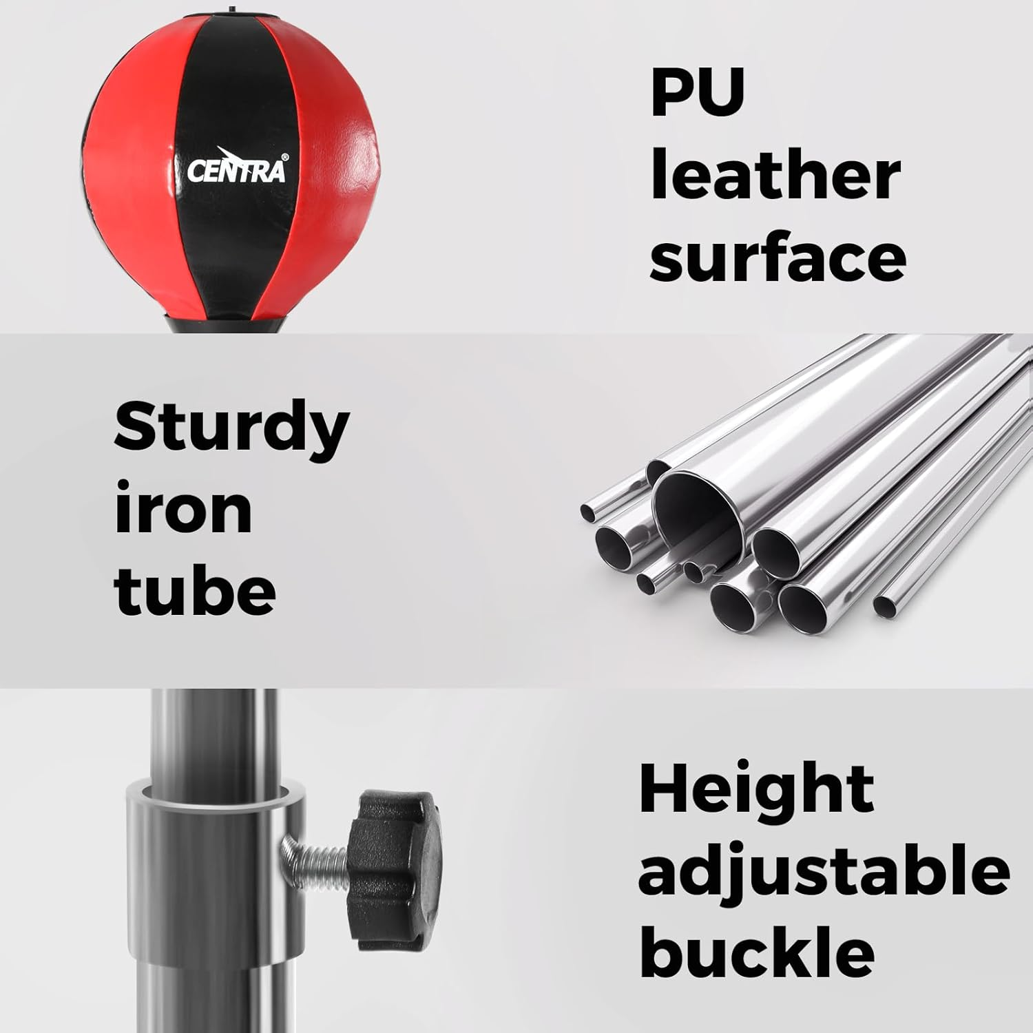 Centra Reflex Bag, Speed Boxing Ball, Freestanding Punching Bag with Stand Stress Ball, Height Adjustable for Adults, Perfect for Stress Relief/Fitness/Punch Home Gym Equipment, High-Speed Rebound image number 5