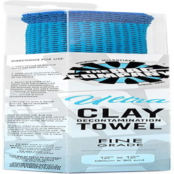 The Rag Company - Ultra Clay Decontamination Towel - Effective Cleaning & Release of Paint Contaminants; Increase Wax and Sealant Bond; Enhance Gloss and Depth of Color; Fine Grade (12In. X 12In.) image number 1