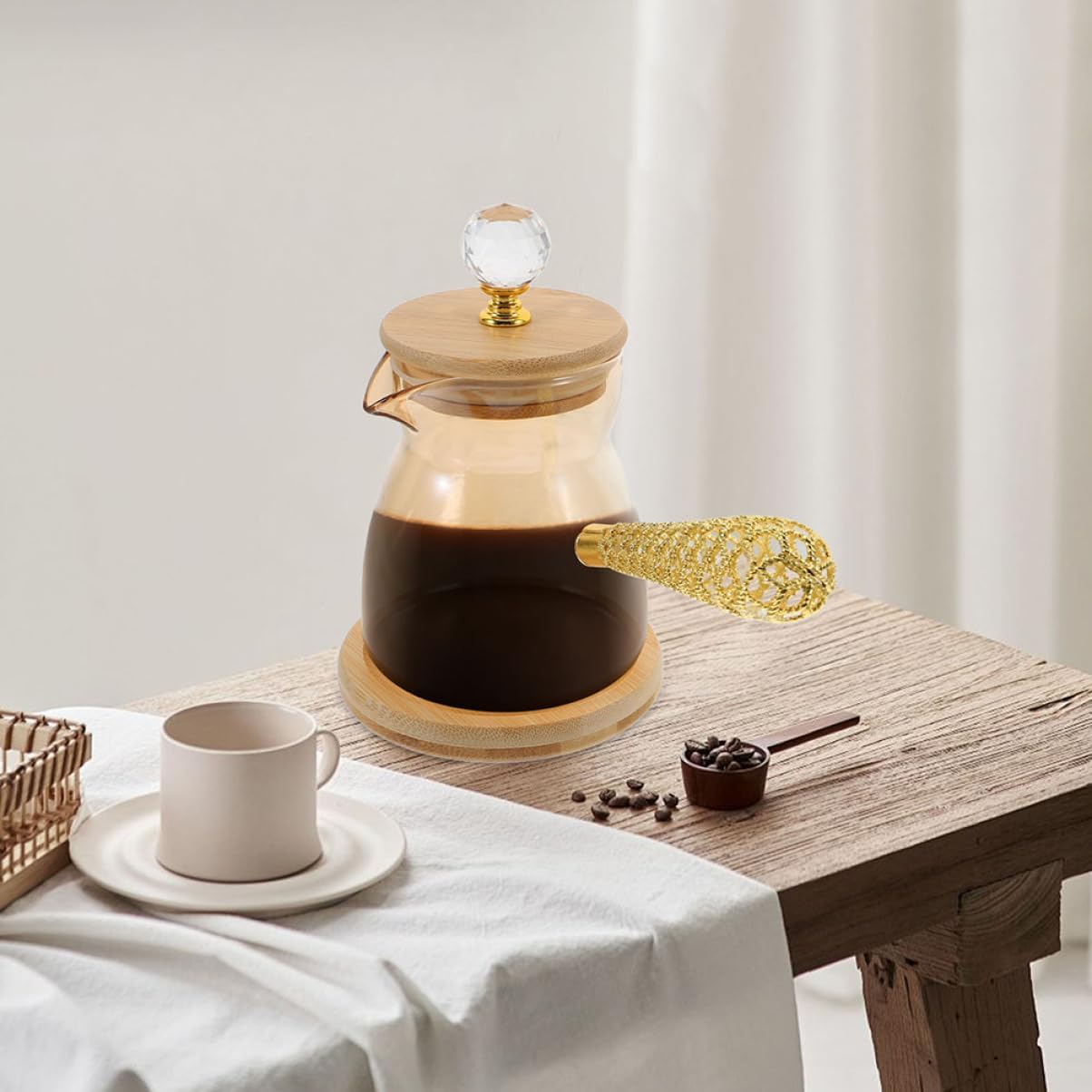 STOBAZA 2Pcs Turkish Coffee Maker Glass Teapot Handle for Home Kitchen Glass Simmer Pot for Espresso Brewing image number 5