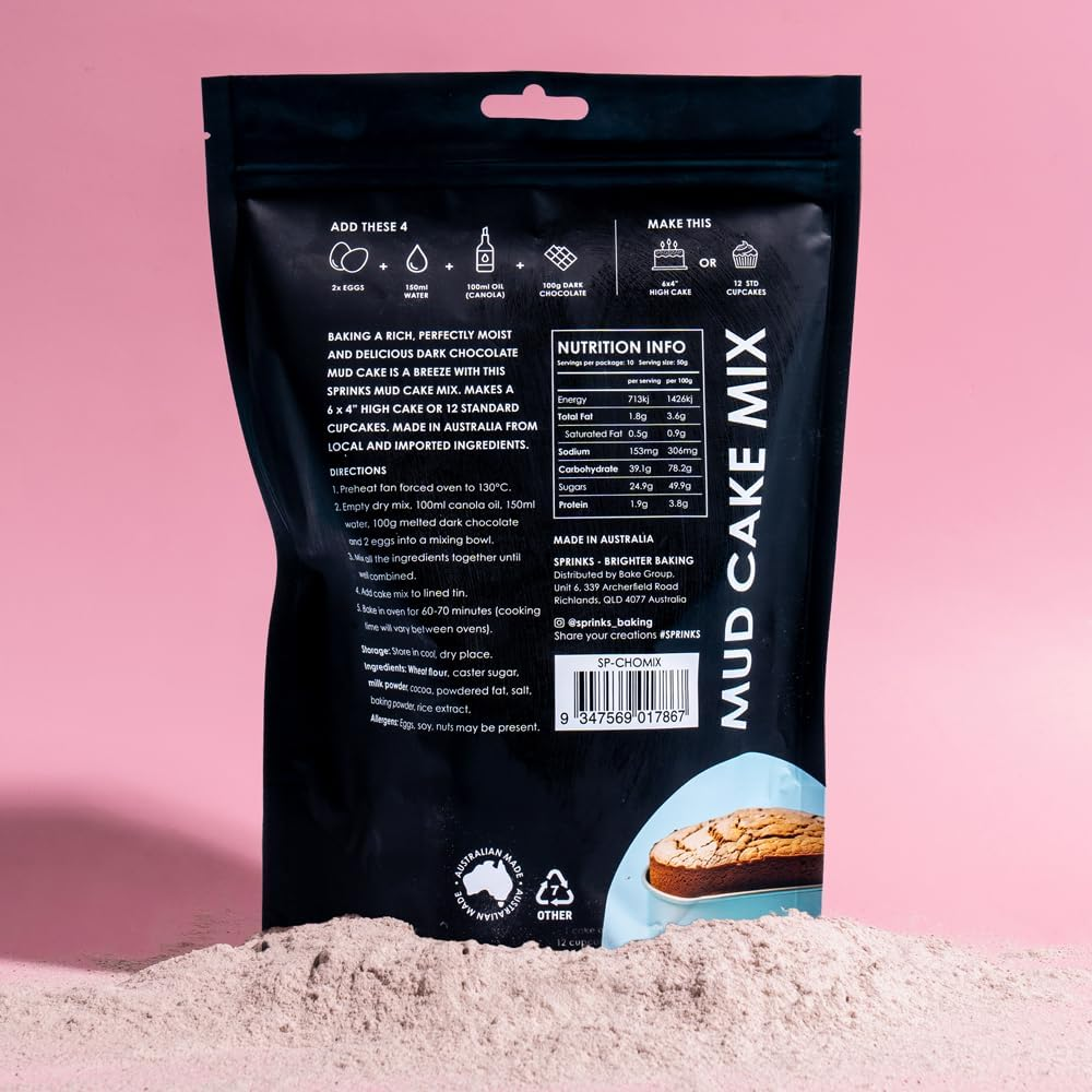 Sprinks Chocolate Mud Cake Mix 500 G