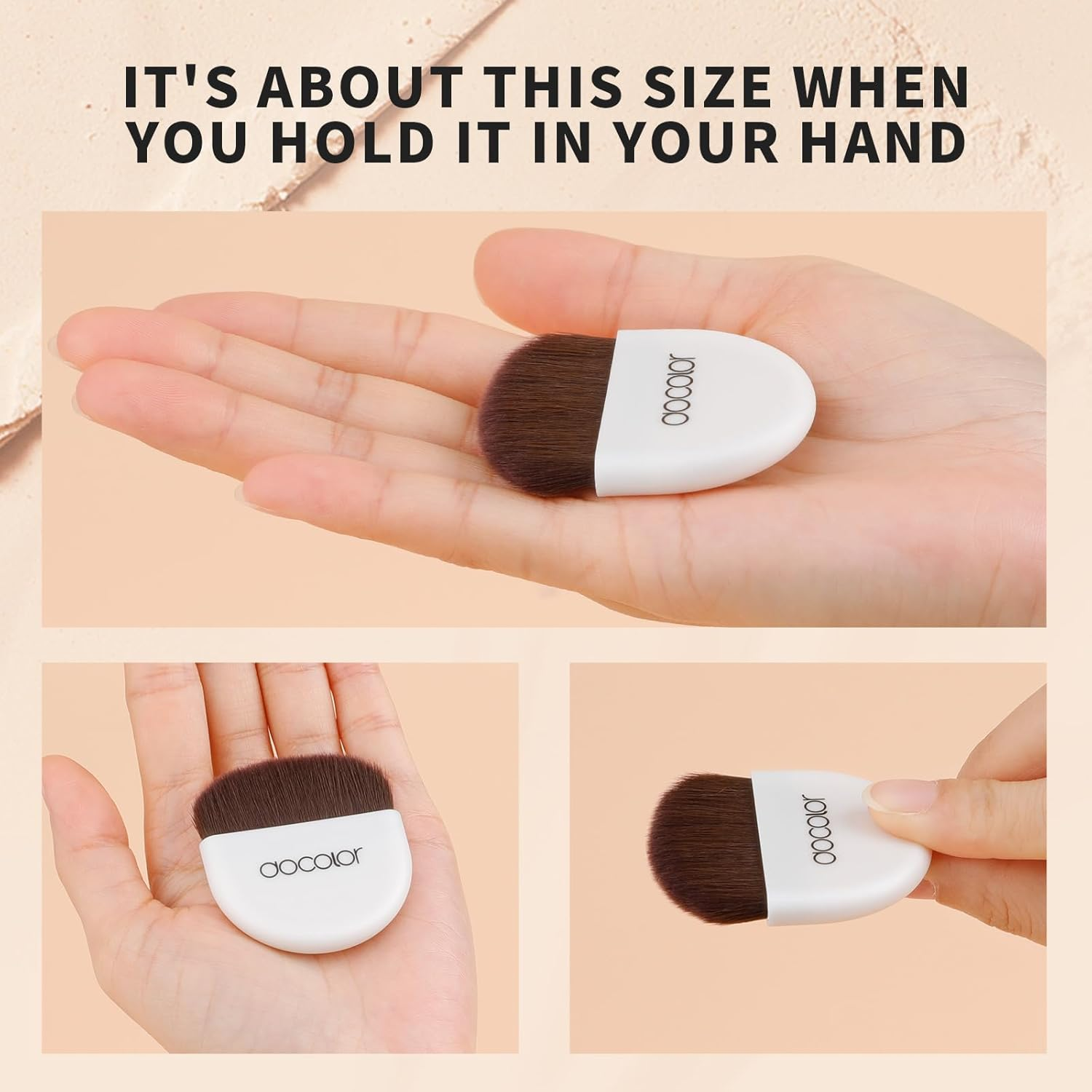 Docolor Mini Blush Brush, Mini Multi-Functional Makeup Brush, Portable Soft Hair Beauty Tool, Blush Painting Tools, Facial Makeup Brush image number 4