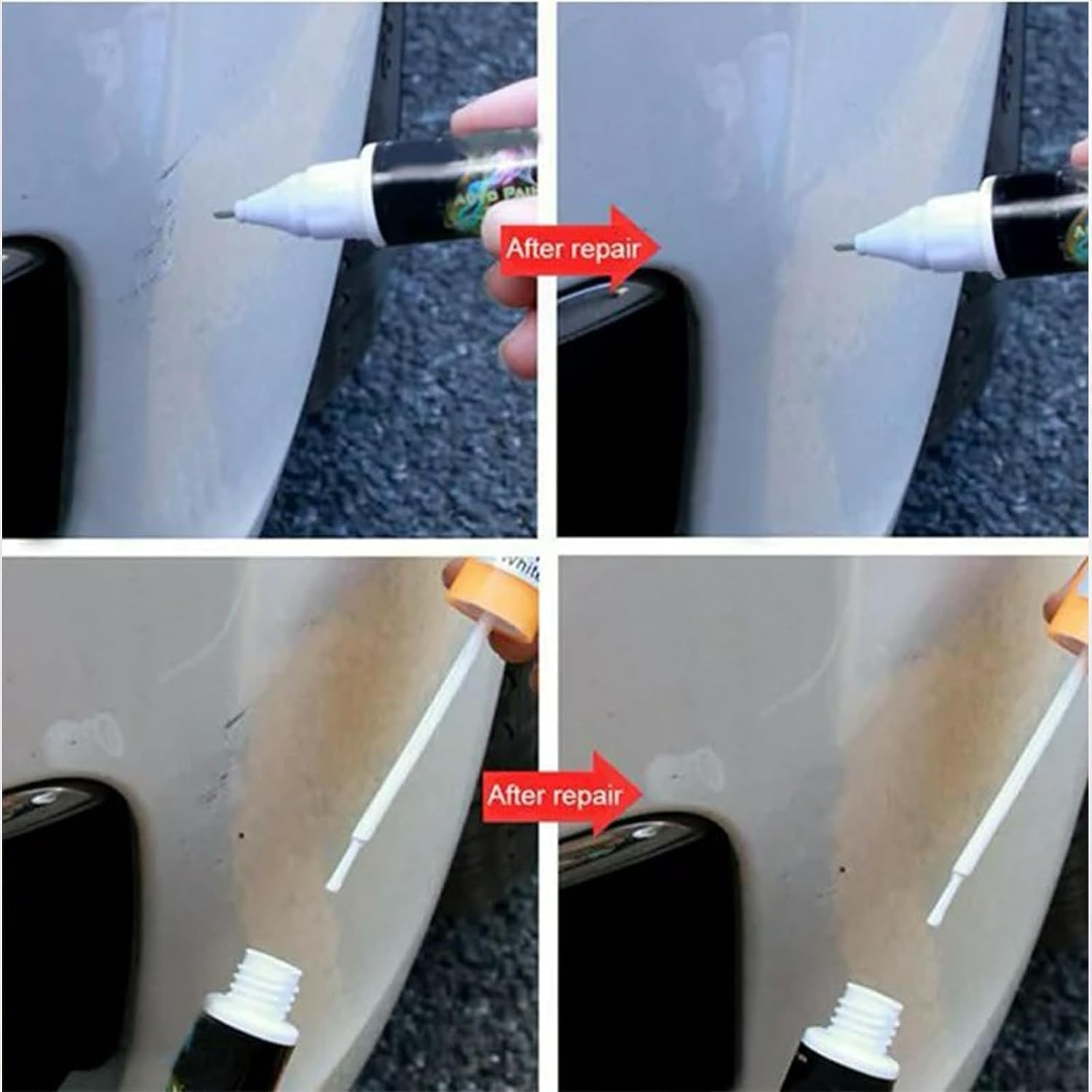2Pcs Car Scratch Remover Pen, Easy & Quick Waterproof Car Scratch Repair Pen, Car Scratch Touch-Up Paint (Gray) - Black image number 2