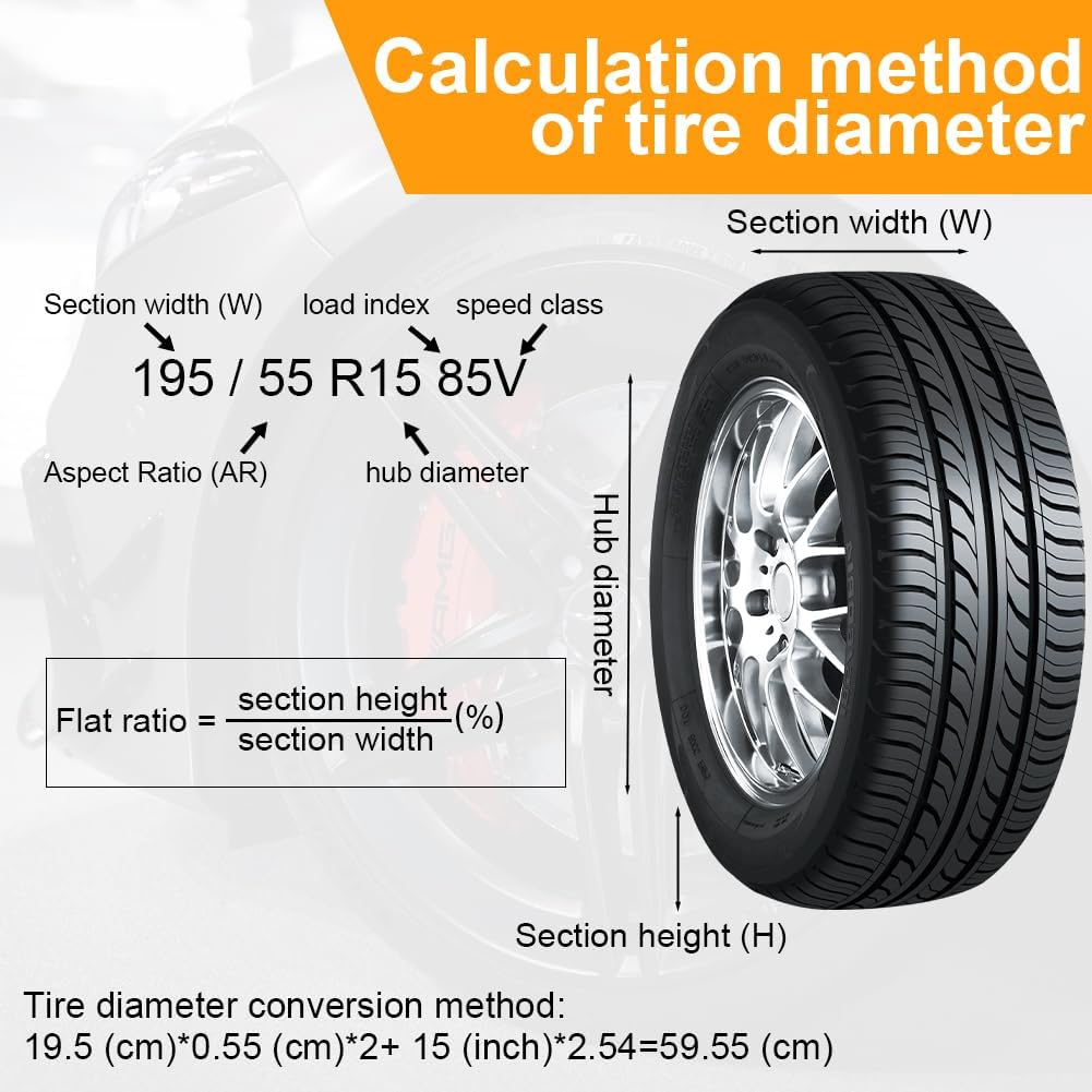 Adiwo Car Spare Tire Covers 4 Pack, 13-18 in Tyre Bag Set, Diameter 66Cm Wheel Protection Cover, Tyre Bags with Handle, Waterproof Dustproof Auto Spare Tires Storage Bags for Car UV SUV Truck, S