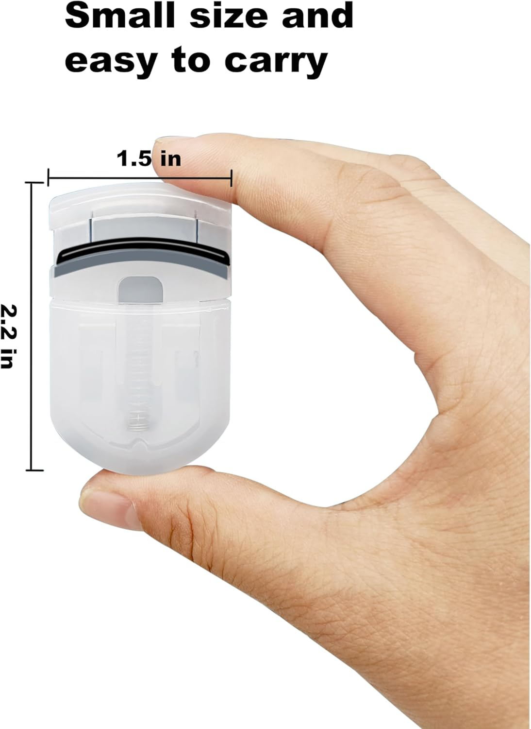 Ginalaia Portable Eyelash Curler, Small & Exquisite, White, Silicone Pad, Travel Size