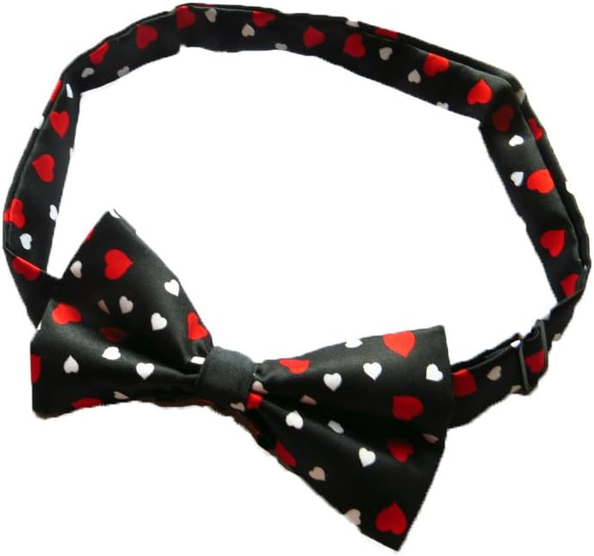 Danggi Mens Valentines Day Hearts Bowtie - Black - One Size Bow Tie