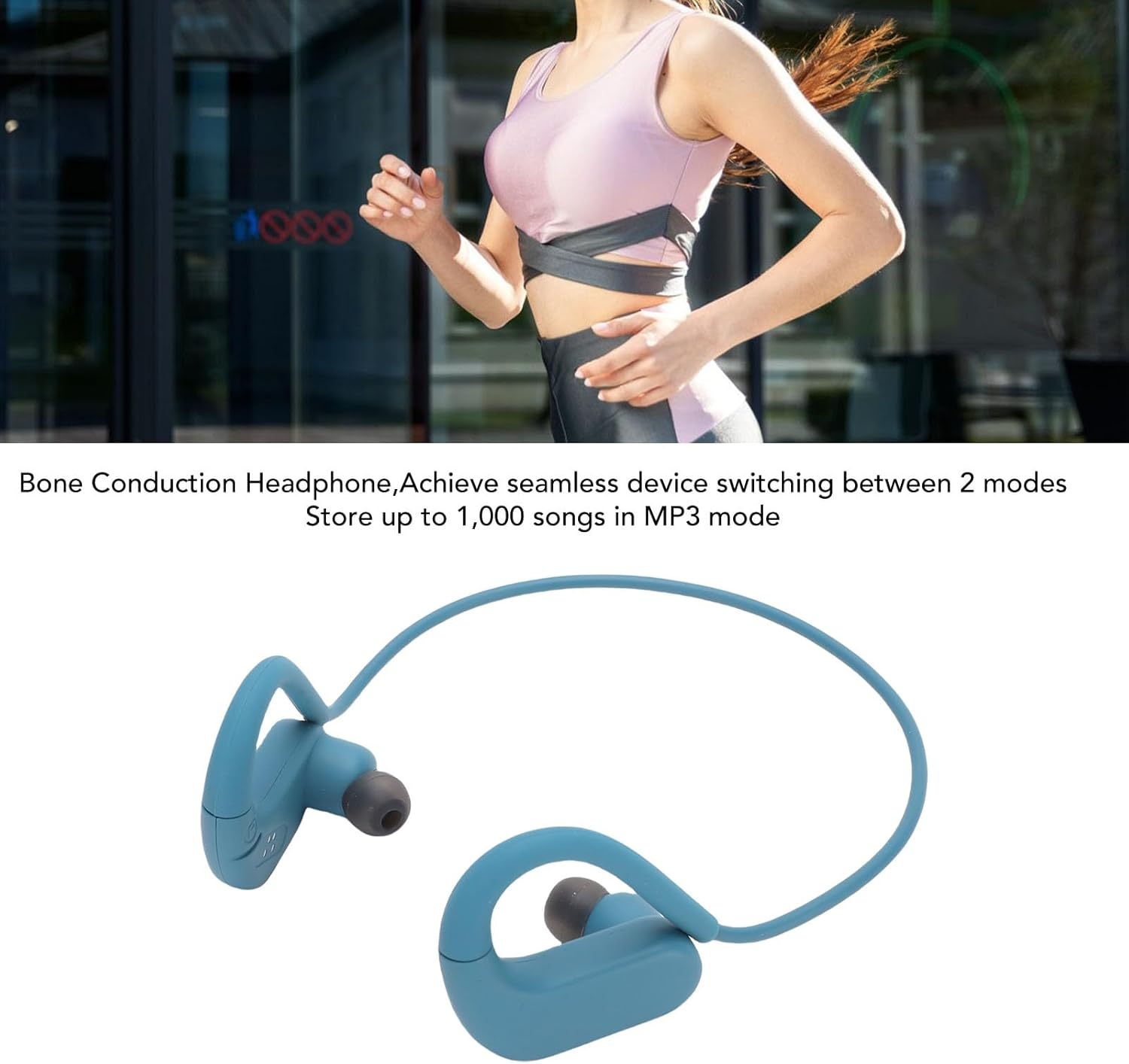 Denash Bone Conduction Headphones, IPX8 Waterproof Swimming Earphones, Bluetooth 5.4 & 8GB MP3 Mode, 16H Battery for Triathlon/Lap Swimming image number 3