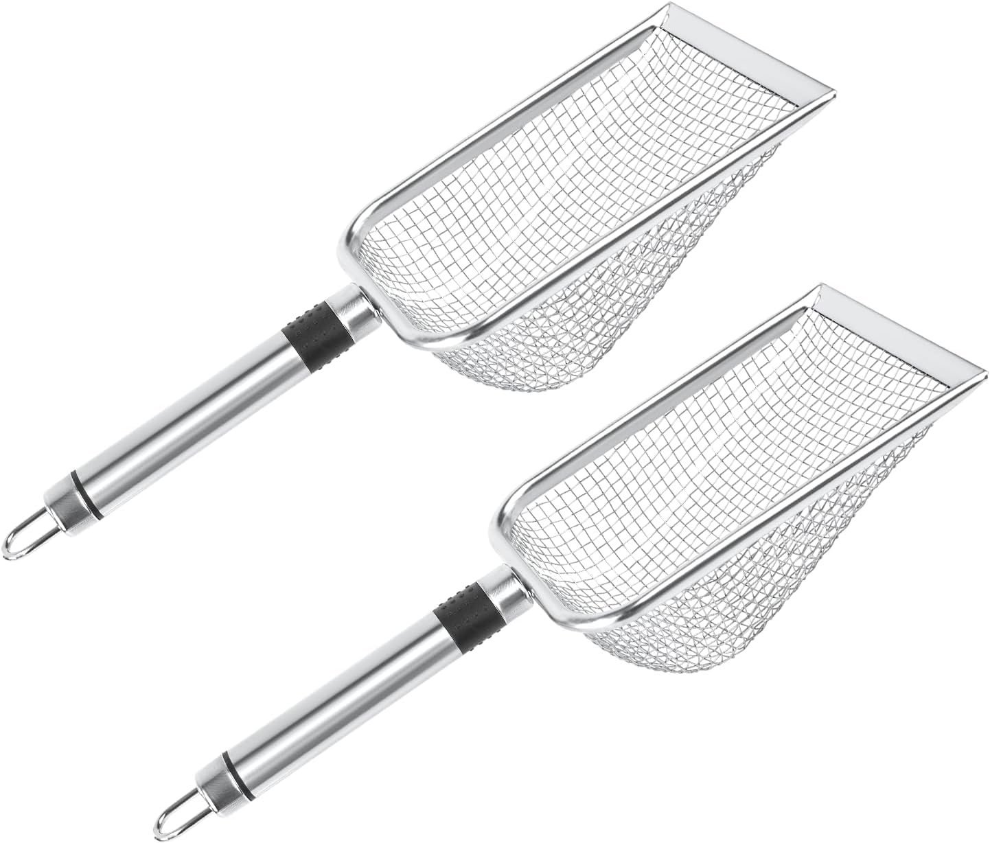 2Pcs Gardening Sifters, 5 & 3.8Mm Grids Stainless Steel Sand Compost Sifter with Handle Gardening Supplies Perfect for Sand Rocks Dirt Compost image number 4