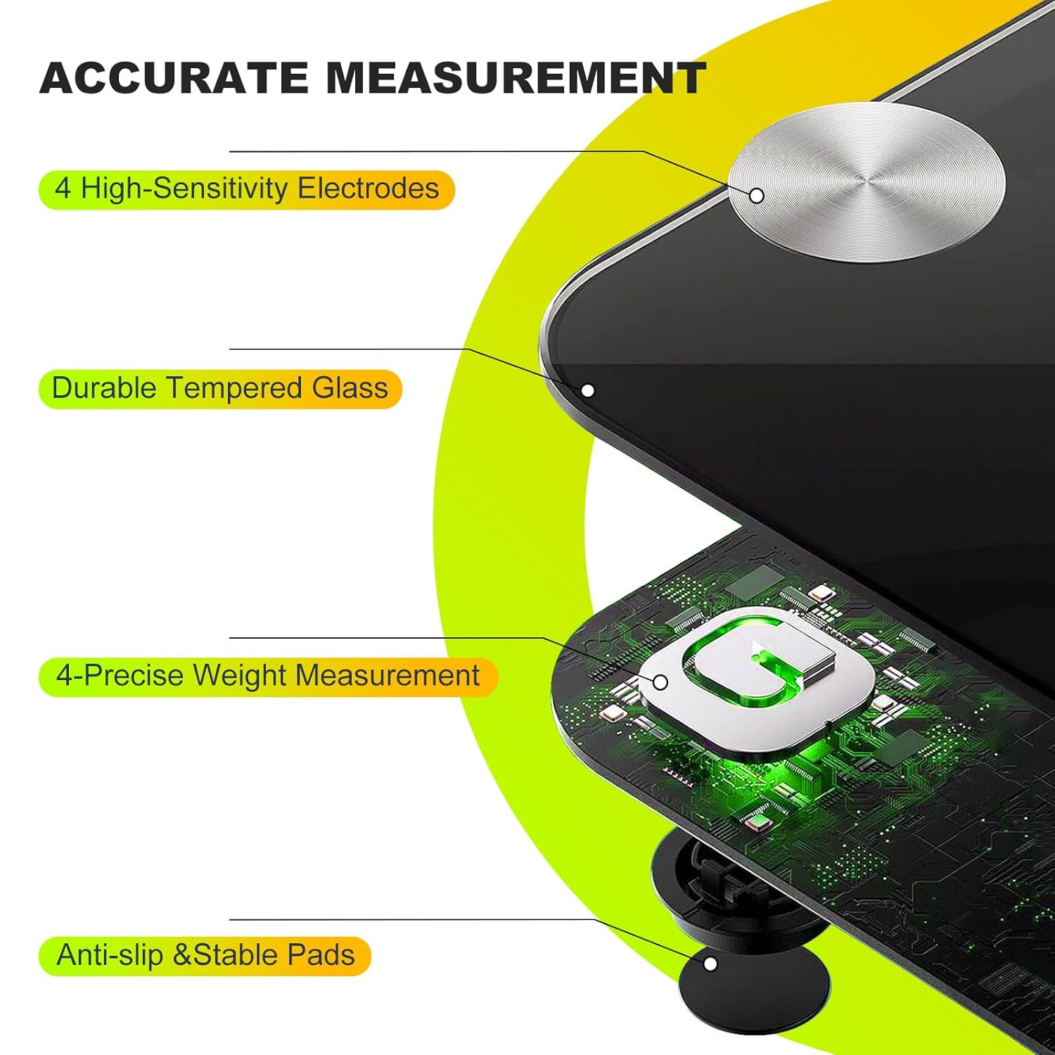 Oolong Bluetooth Smart Body Fat Scale,Body Digital Scale, Weight Scale with Smartphone App,Wireless BMI Bathroom Scale,Load Capacity 396 Lbs/180 Kg,Measures Weight,Body Fat, BMI,BMR and 24 Other Data