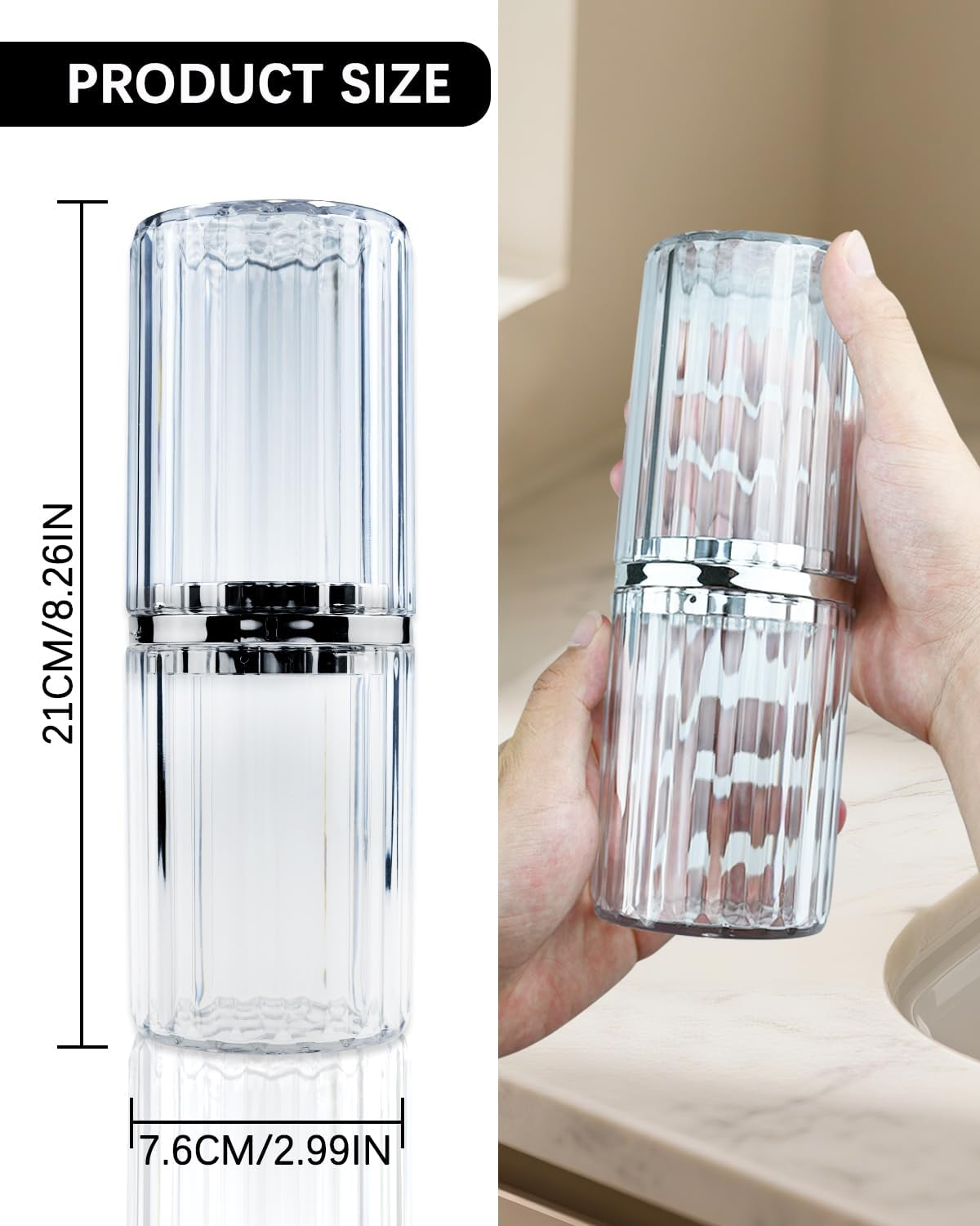 Travel Toothbrush Case, Travel Toothbrush Holder, Portable Toothpaste Storage Container for Business Trip School Camping Bathroom(Clear) image number 1