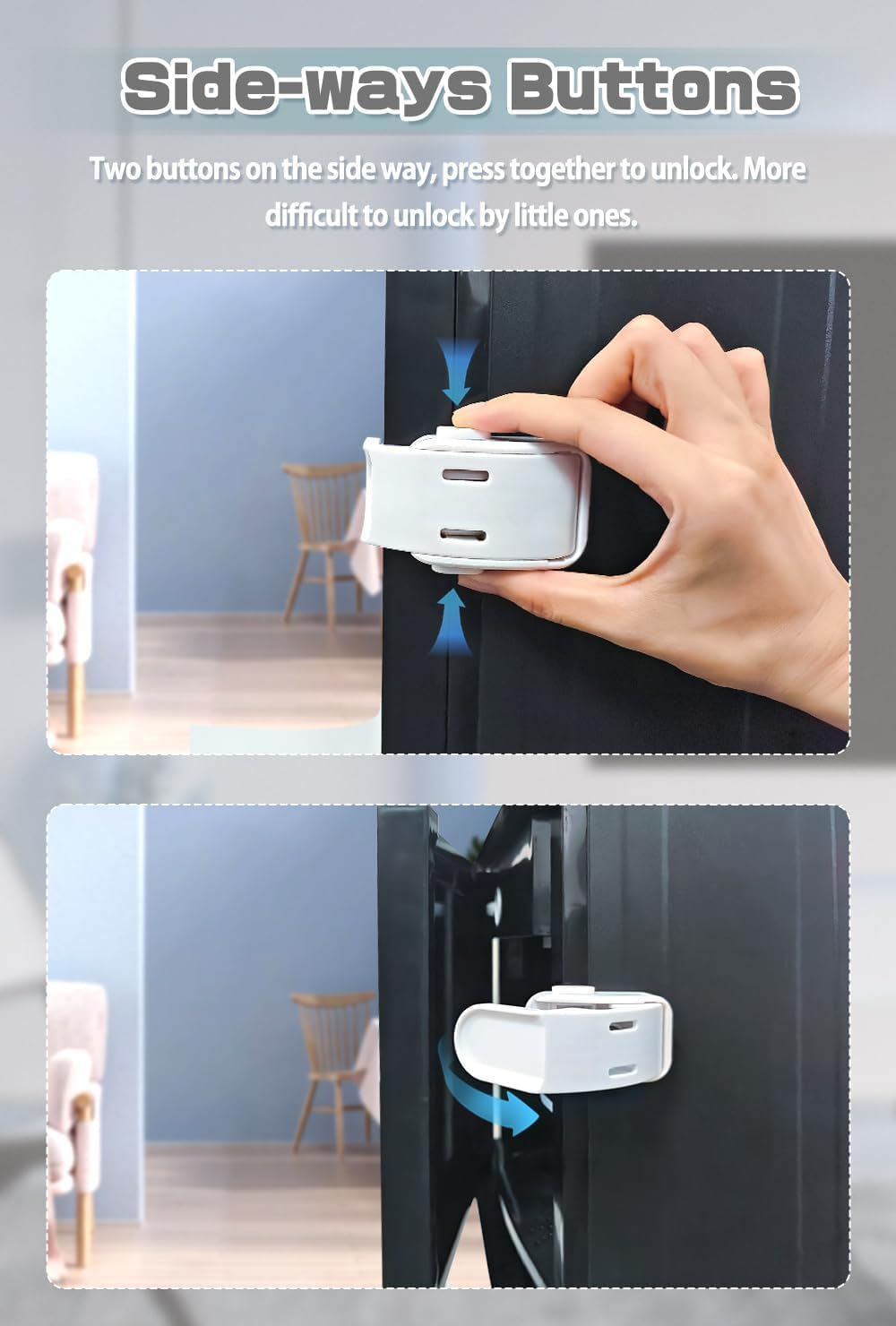 4 Piece Child Drawer Lock, Child Safety Cabinet Locks, Baby Proofing Cabinets, Drawer Lock, Strong Adhesive, No Drilling, for Bedstand Drawers, Room Side Furniture Corner Edge image number 5