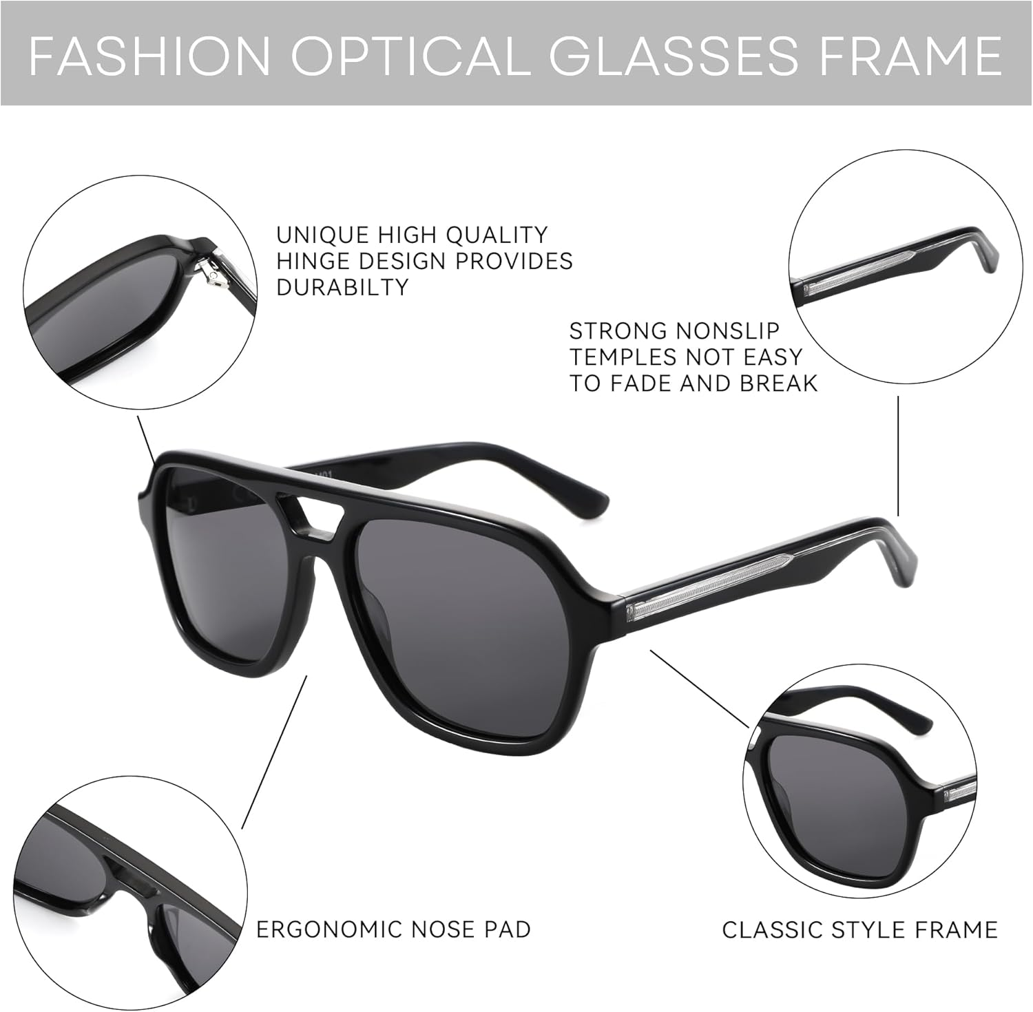 ZENOTTIC Aviator Sunglasses for Men Polarized: Aviator Sunglasses Womens - Retro Hexagonal Mans Pilot Sunglass - C02 Demi / Gradient Brown image number 2