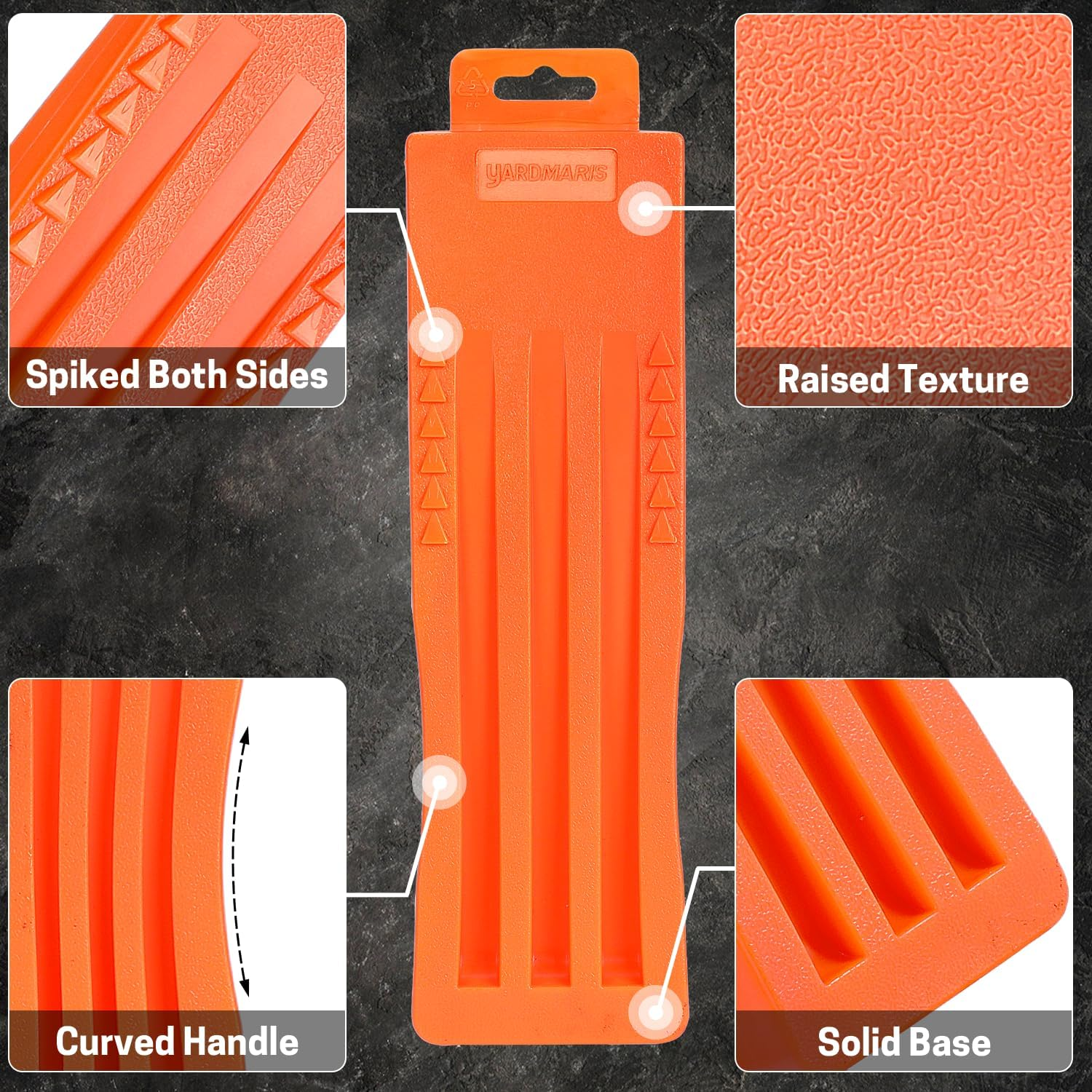 2 Pcs Tree Felling Wedge, Plastic Logging Wedges with Spikes Forestry Wedge for Tree Cutting, Chainsaw Loggers Supplies, Chainsaws & Accessories(2 X 10) Orange image number 3