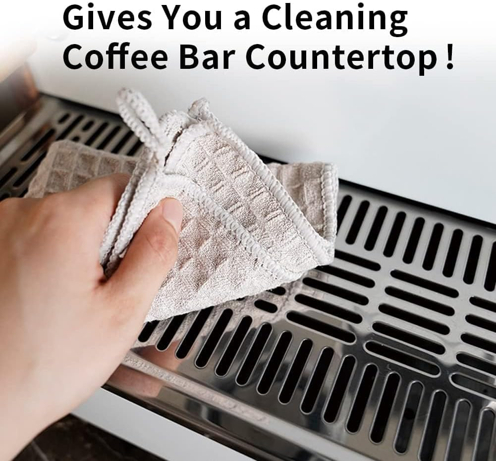 Watchget Barista Microfiber Cloths - 4 Pack (12"X12") Professional Cleaning Towels for Espresso Machines, Steam Wands & Countertops Essential Coffee Bar Accessories image number 4