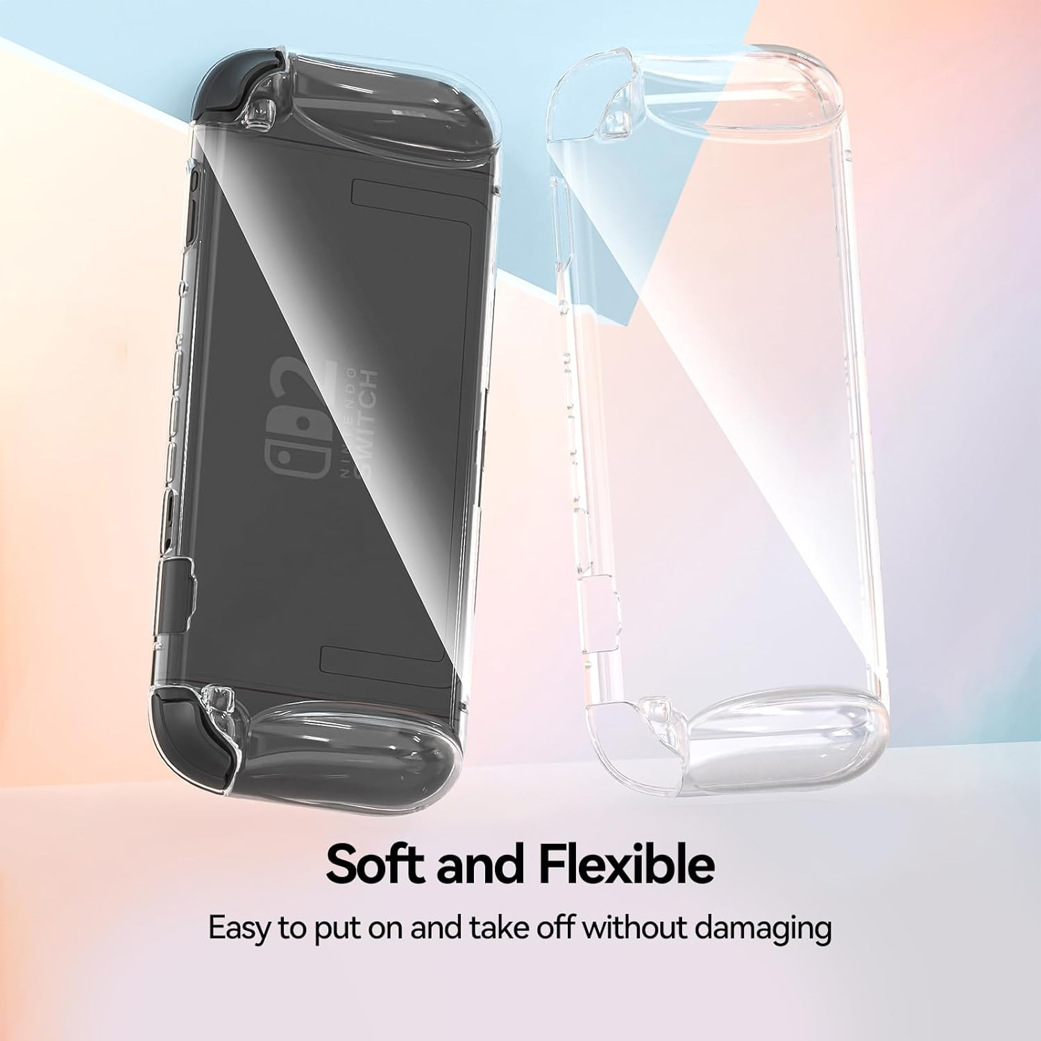 Geekshare Clear Case Compatible with Switch 2, TPU Grip Protective Cover for Switch 2025 Console and Joy Cons image number 1