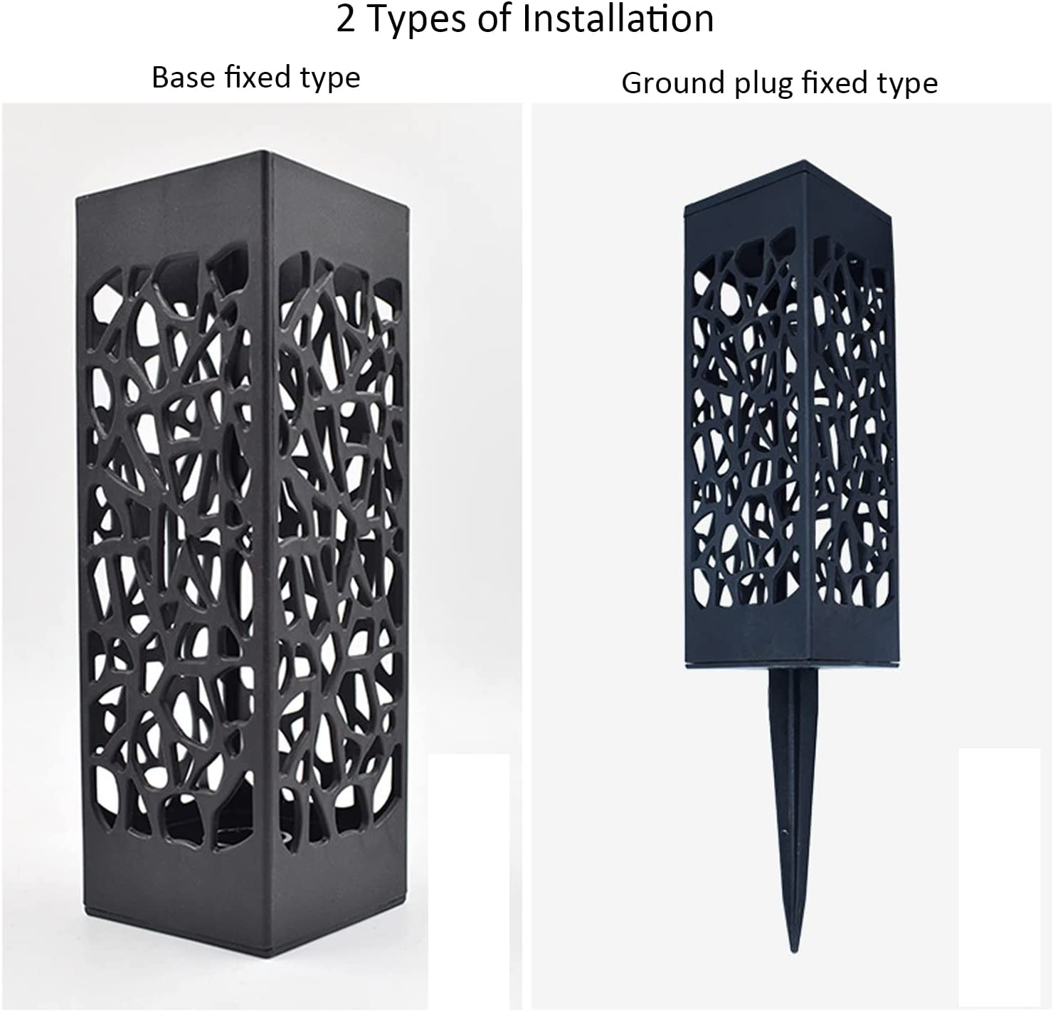 Jusisfone 6 Pack Solar Powered Decorative Black LED Garden Path Lights for outside Front Yard, Garden, Yard; Automatic Halloween Christmas Decorations Landscape Lighting for Patio image number 4