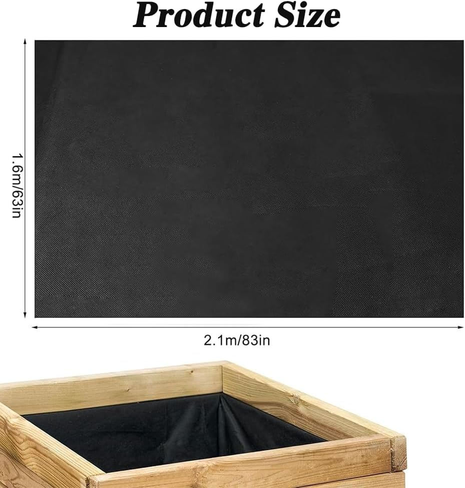 1 Pcs 63X83 Inch Breathable Planter Liner for Large Veg Troughs, Durable Non-Woven Fabric Basket Liner, Easy to Cut Replacement Window Box Liners for Outdoor Raised Garden Beds & Flower Pots image number 5