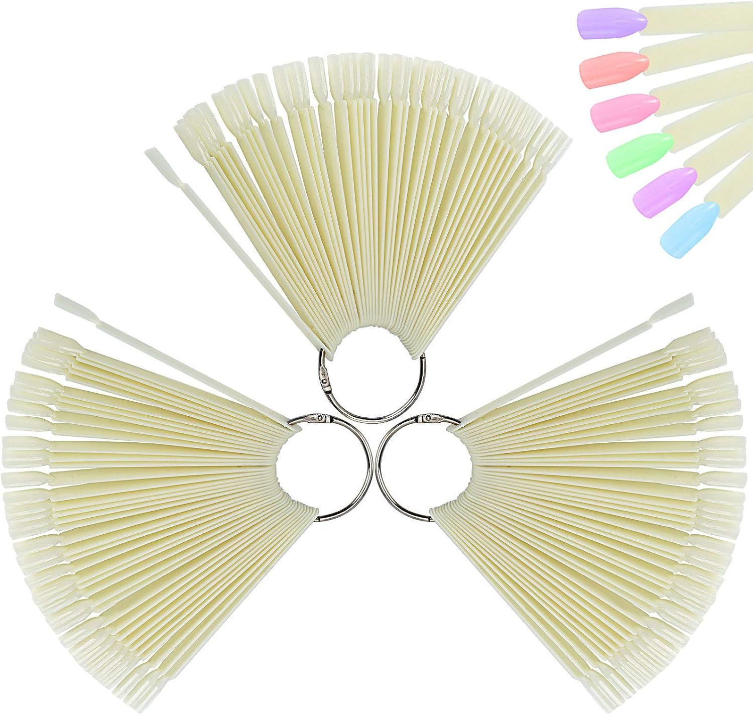 ZOENHOU 150PCS Transparent Nail Sticks, Plastic Nail Polish Sticks Nail Color Display Practice Nail Art Sample Sticks for Professional Use, Home DIY