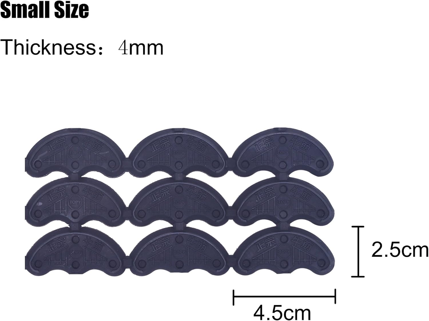 25 Pairs Heel Plates Shoe Heel Taps Sole Heel Repair Pad Replacement with Nails, Large, Medium, Small, 3 Size, Black image number 4