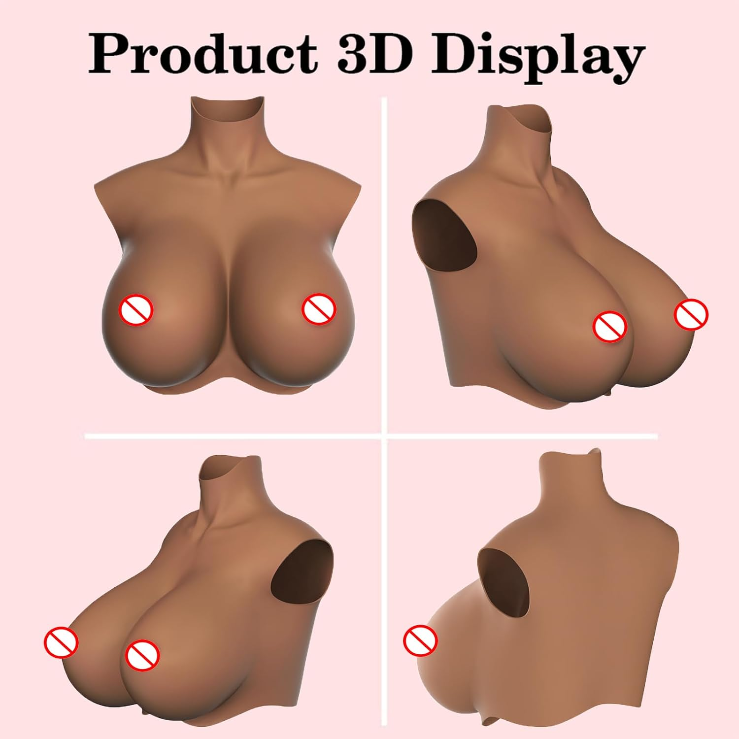 Silicone Breast Forms，Silicone Boobs，Fake Boobs，Breast Forms for Crossdressers Drag Queen（Plus Size） image number 2