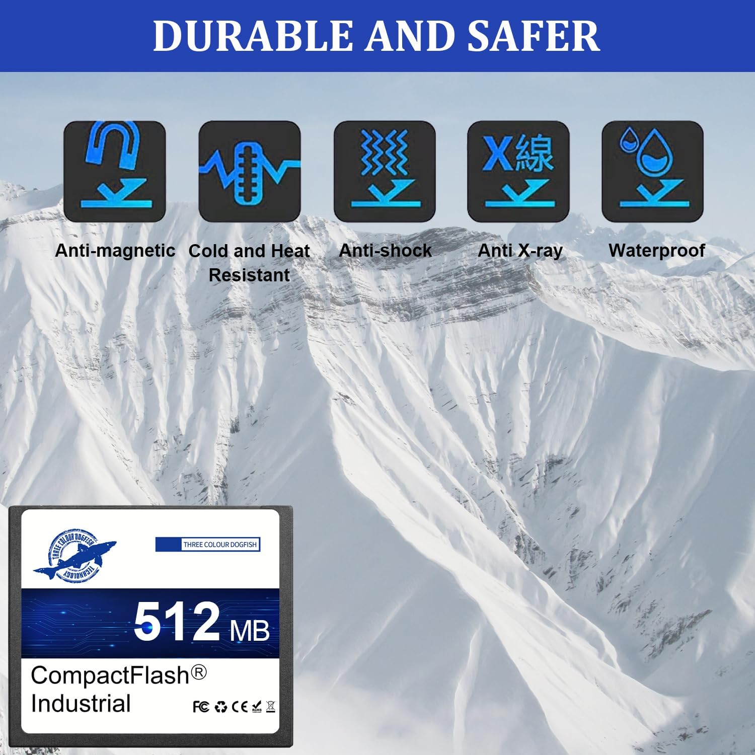 Dogfish Compact Flash Memory Card 512MB Industrial CF Type I Card for Industrial Equipment and Vintage Digital Cameras