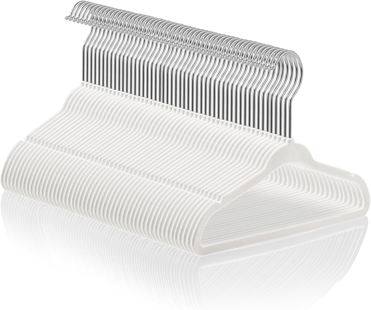 Casafield 50 Velvet Baby Hangers - 11" Size for Infant & Toddler Clothes - Gray