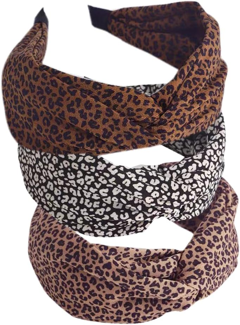 Wide Headband for Women Fabric Hair Band Alice Band Elastic Ladies Headbands Hair Accessories for Women and Girl (Widleaopard2) - Africa1 image number 4