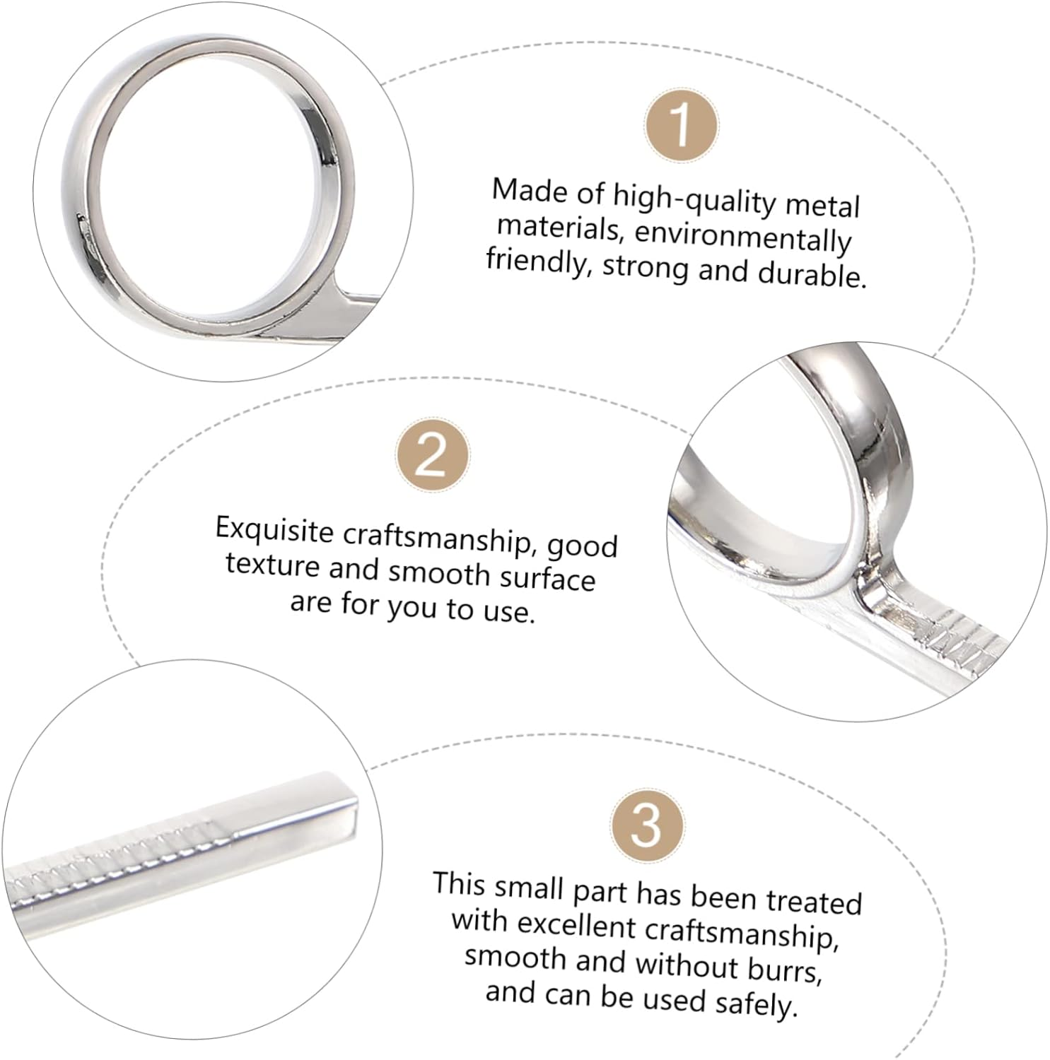 Vaguelly 1 Set Small Finger Ring Trumpet Finger Ring and Screw Trumpet Slide Replacement Trumpet Accessory Recorders Trumpet Ring Replacement Trumpets Instruments Trumpet Part Silver Copper image number 5