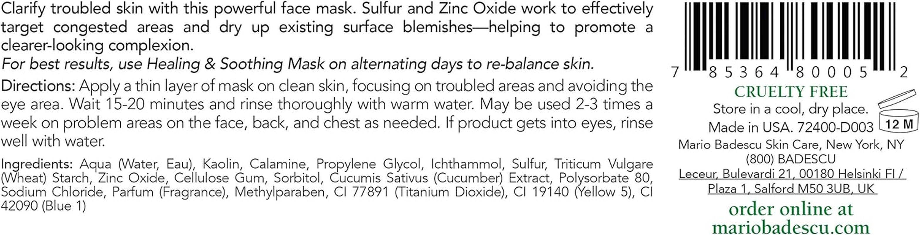 Mario Badescu Skin Care Drying Mask - for All Skin Types 59Ml