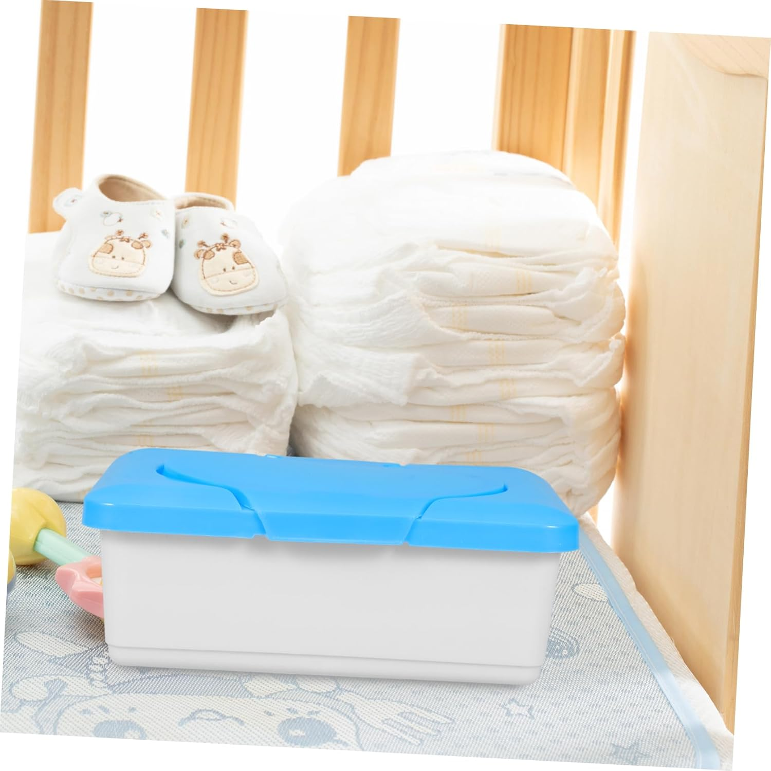 2Pcs Cleansing Towel Box Wipes Holder Dustproof Lid Convenient Dispenser for Home Bathroom Nursery Organizer image number 1
