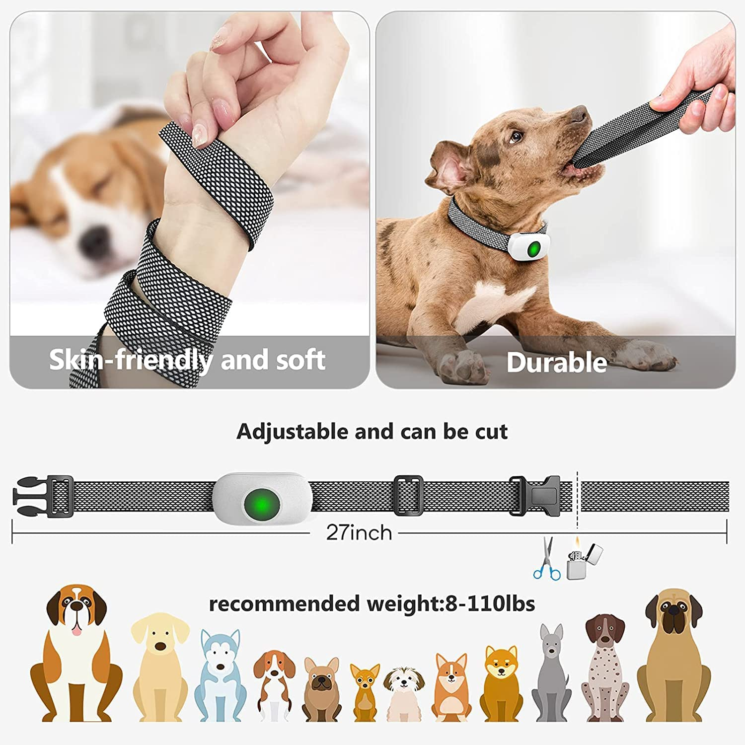 Dog Shock Collar,Ozkey Lightweight Dog Training Collar with Remote,Rechargeable E-Collar Bark Collar with 3Safe Training Modes,Security Lock and 1640Ft Remote for Small Medium Large Dog image number 1