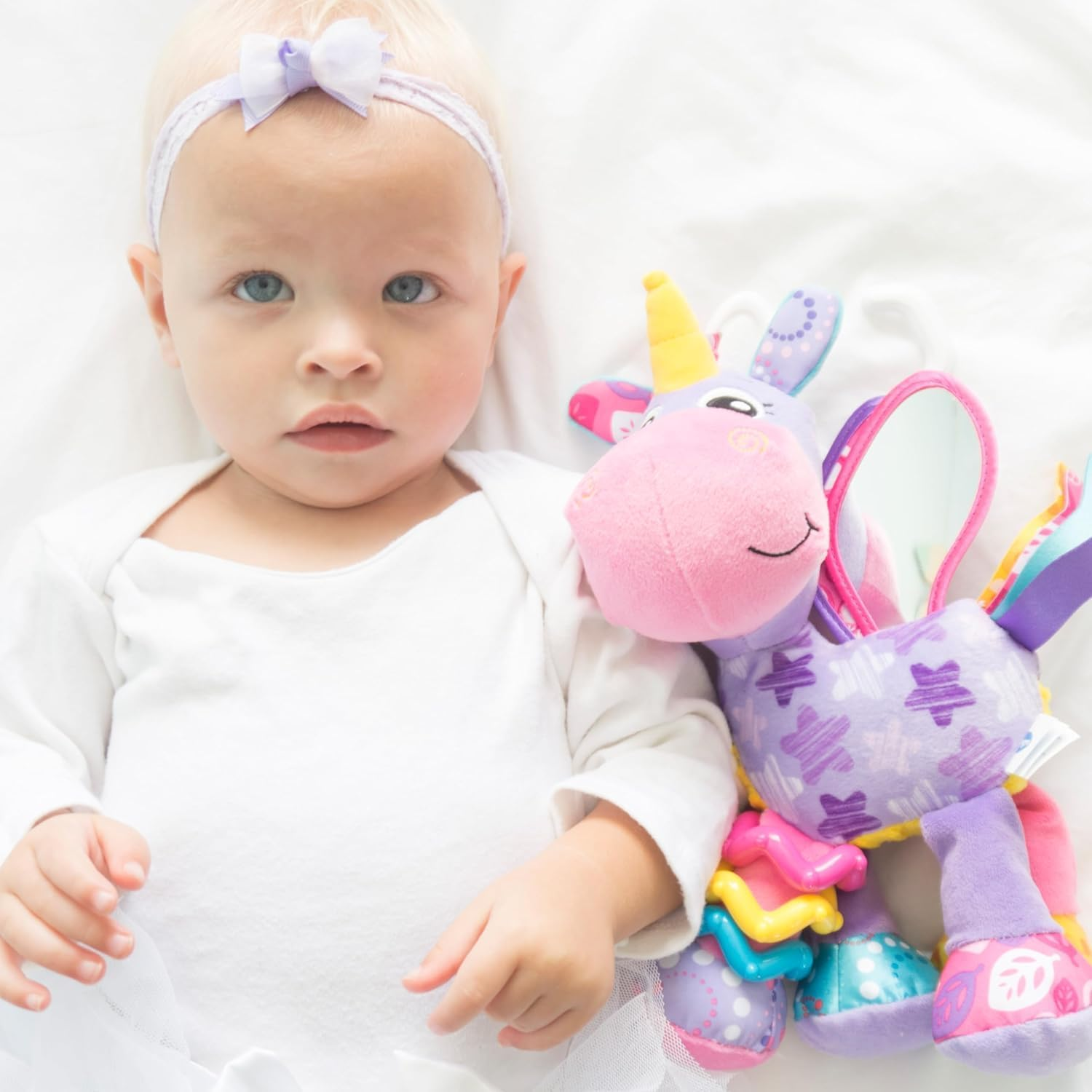 Playgro Activity Friend Star Unicorn - Unicorn Activity for Newborns from 0 Months with Clip, Vivid Texture and Colours image number 5