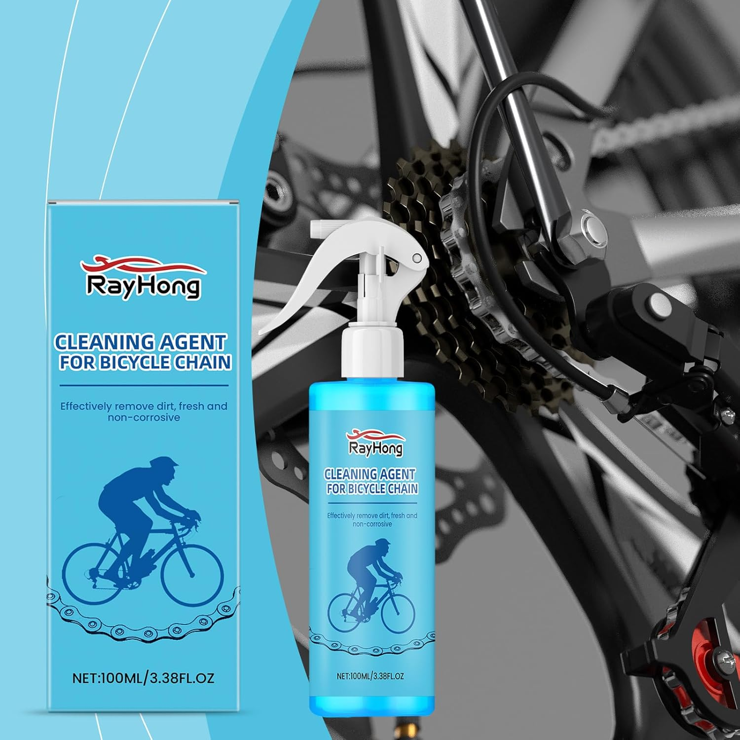 Bicycle Chain Cleaner Cleaning Bicycle Chain Degreasing anti Rust Chain Cleaner Spray,100Ml image number 1