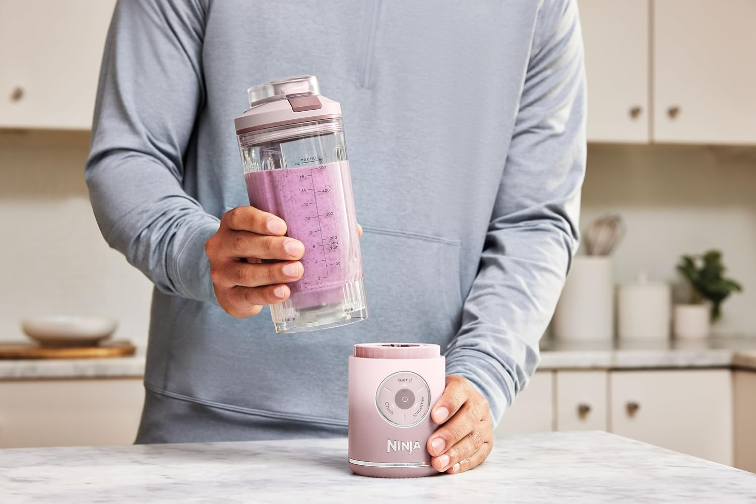 Ninja Blast Max Cordless Portable Blender, Dusty Pink image number 4