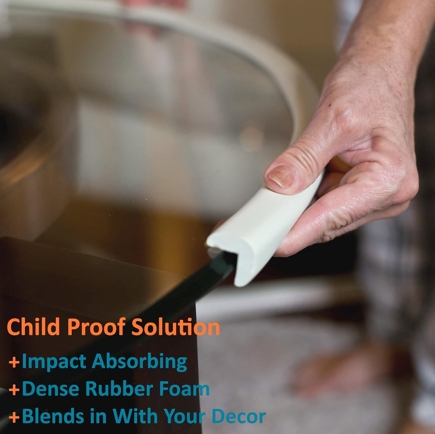 Furniture Edge and Corner Guards 4M（2Pcs） Protective Foam Cushion 1.2Cm Thick ，Bumper 8 Adhesive Childsafe Corners Baby Child Proofing Set Nontoxic and Safe for Table, Fireplace, Countertop (Beige) image number 2