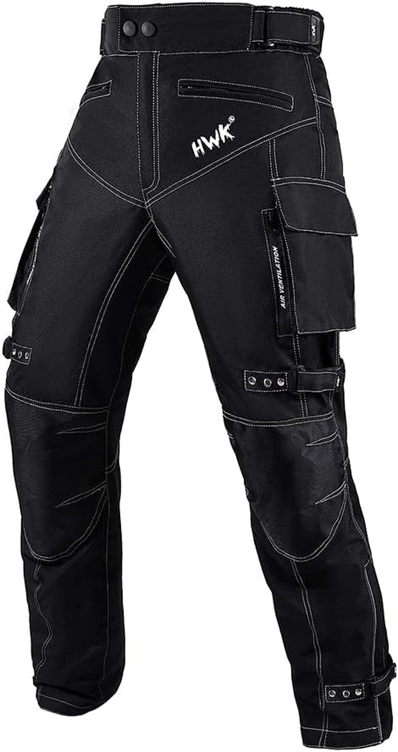 HWK Dual Sport Motorcycle Pants for Men with Water Resistant Cordura Textile Fabric & Impact Protection Armor image number 2