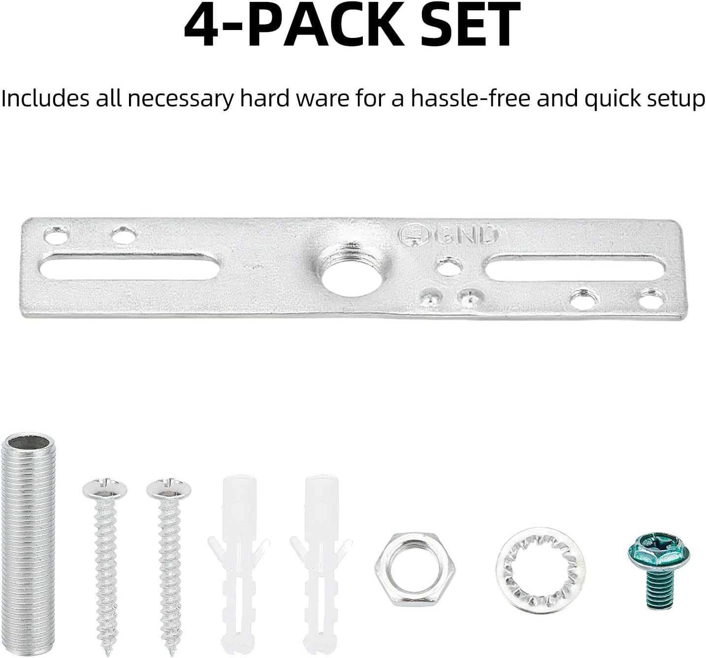 NICENEEDED Set of 4 4 Inch Light Mounting Bracket Kit Crossbar Kit for Ceiling Lighting Fixtures Universal Light Cross Beam Mounting Bracket image number 3