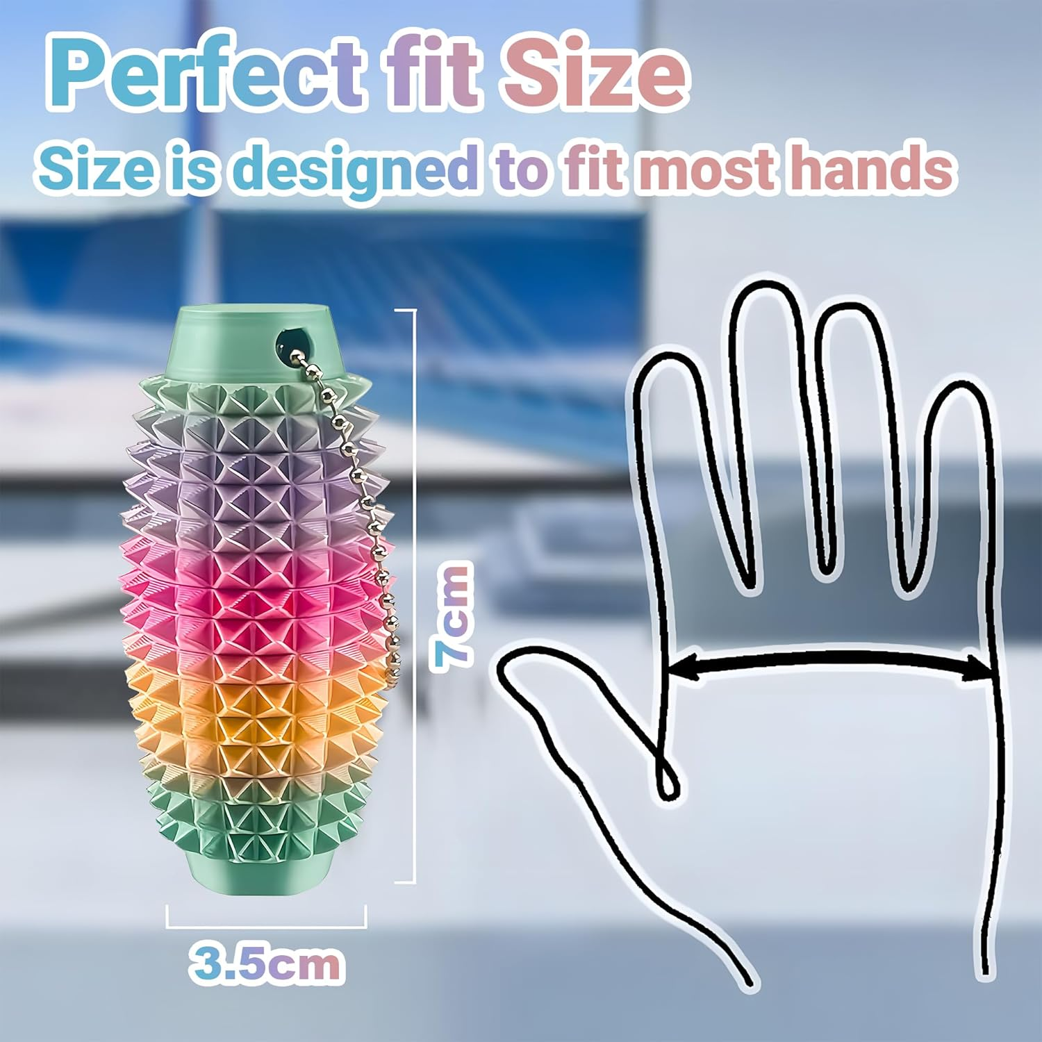 2Pcs Little Ouchies Pain Stim Fidget Toys &ndash; 3D Printed Spiky Sensory Keychain for Anxiety & Stress Relief, Pocket-Sized Handheld Fidget for Adults & Teens, Novelty Gift Toy for Friends & Family